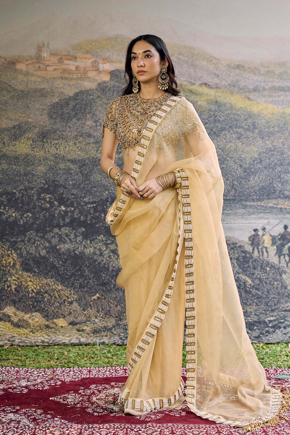 Kahani Jadau Organza Saree Set
