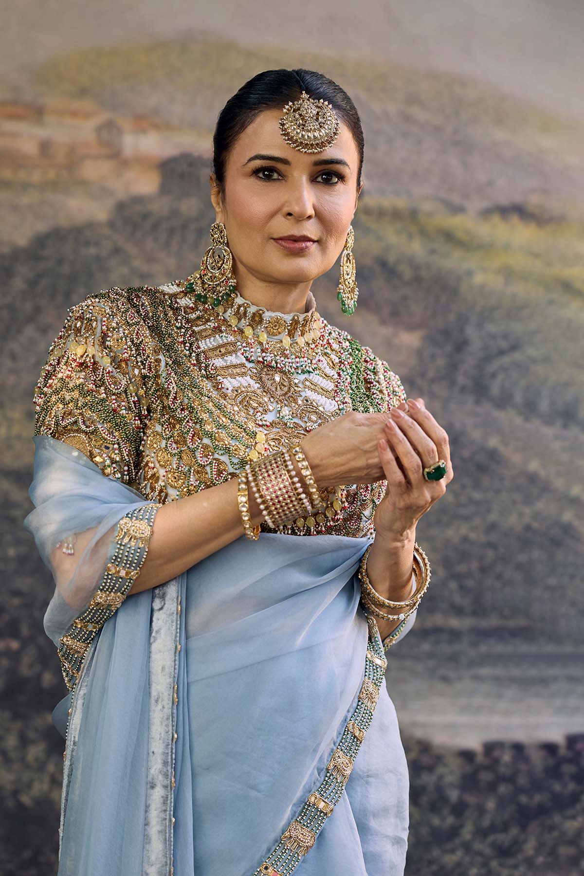 NEELAMBARI SAREE SET