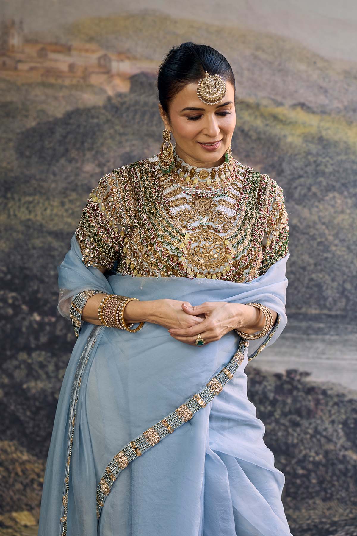 NEELAMBARI SAREE SET