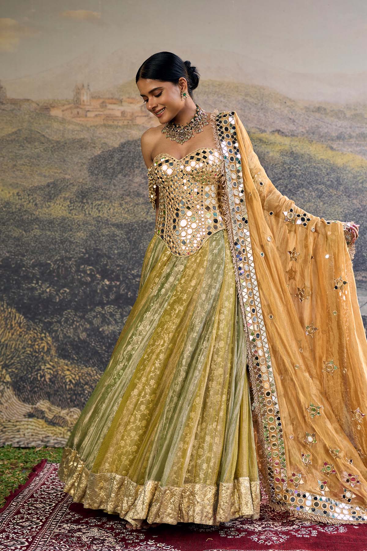 Hiranya Mirror Lehenga Set