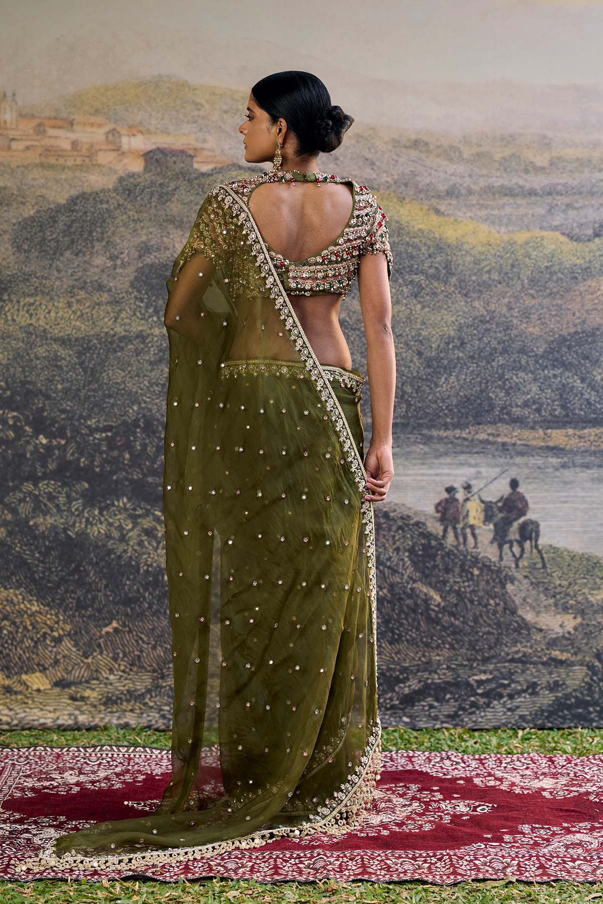 Zoya Jewel Organza Saree Set