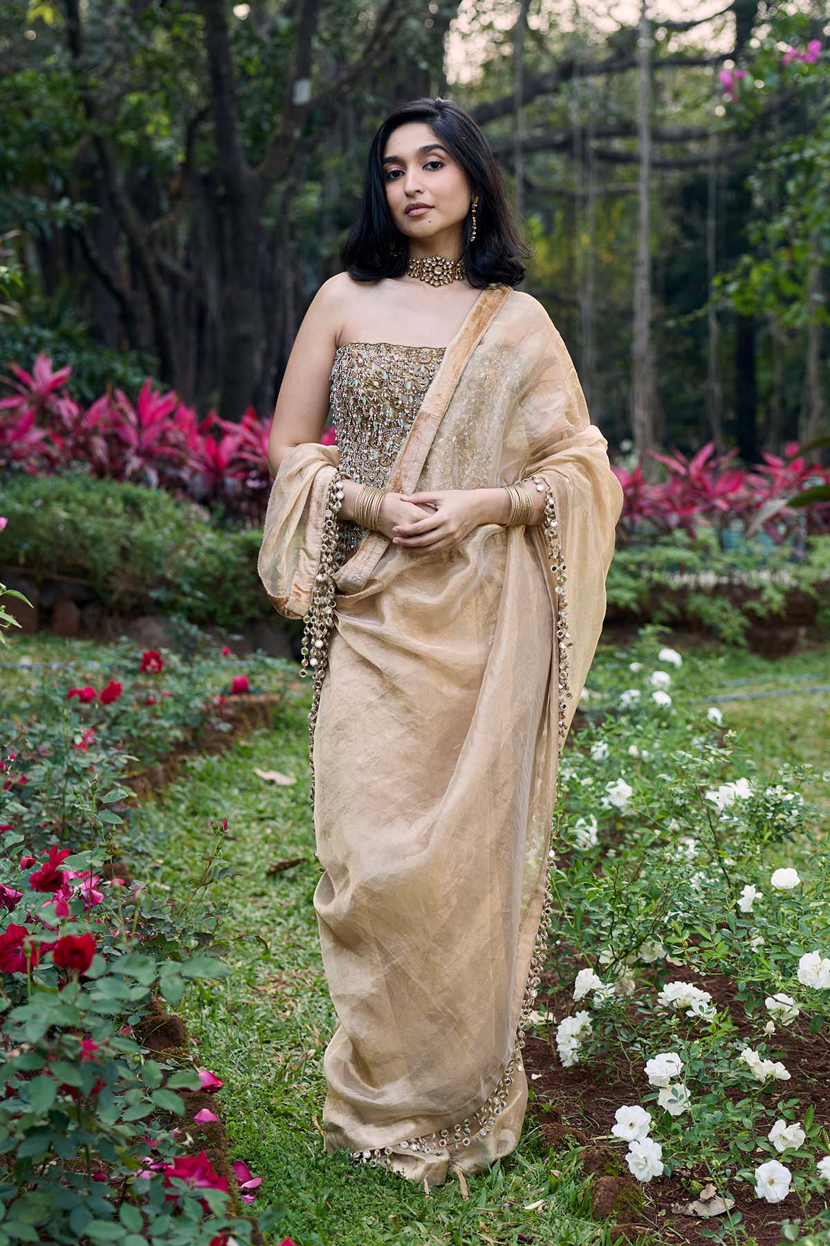 Sona Jhalaar Jadau Saree Set