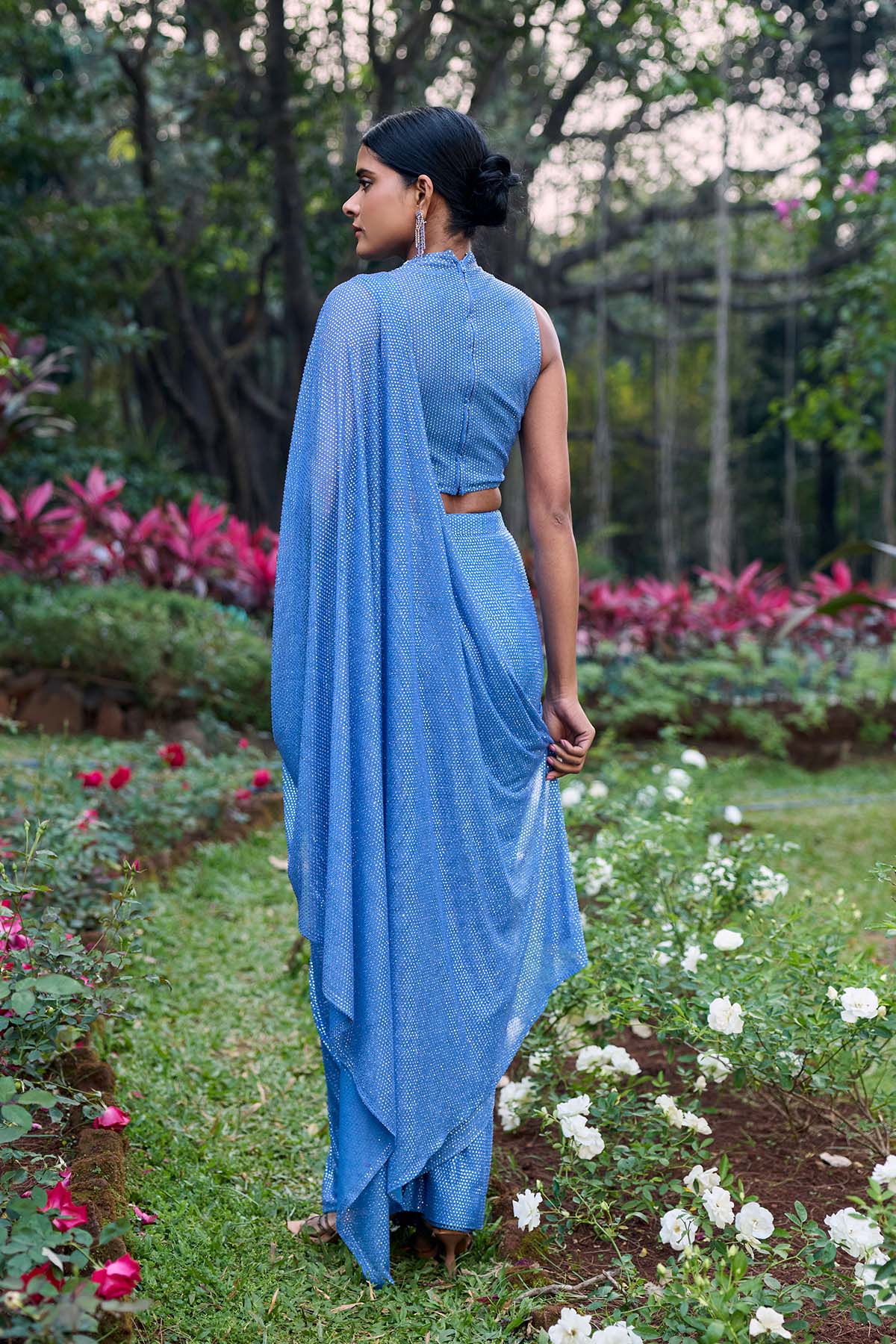 Neel Tara Crystal Saree Set