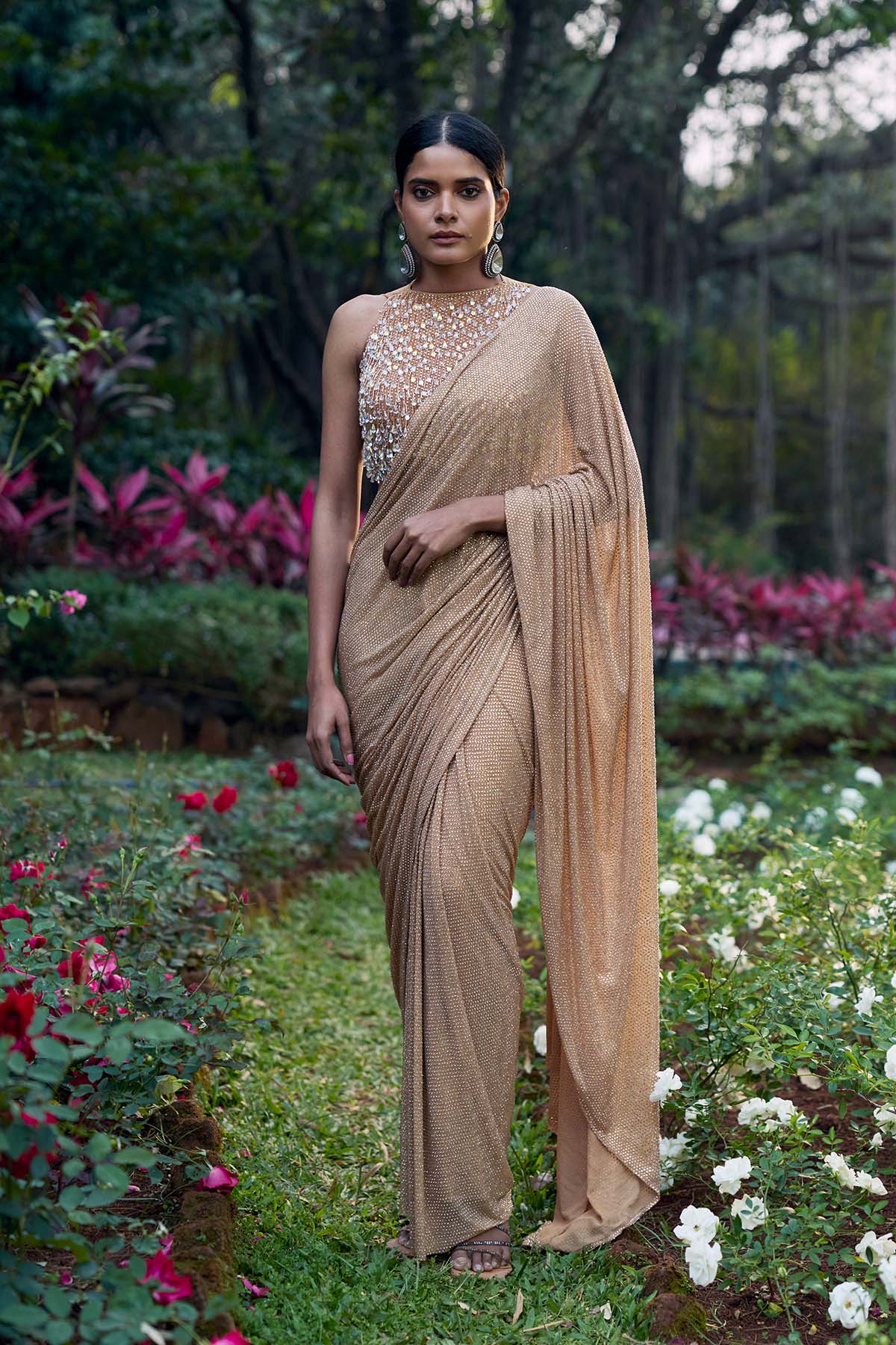 Kanak Tara Crystal Saree Set