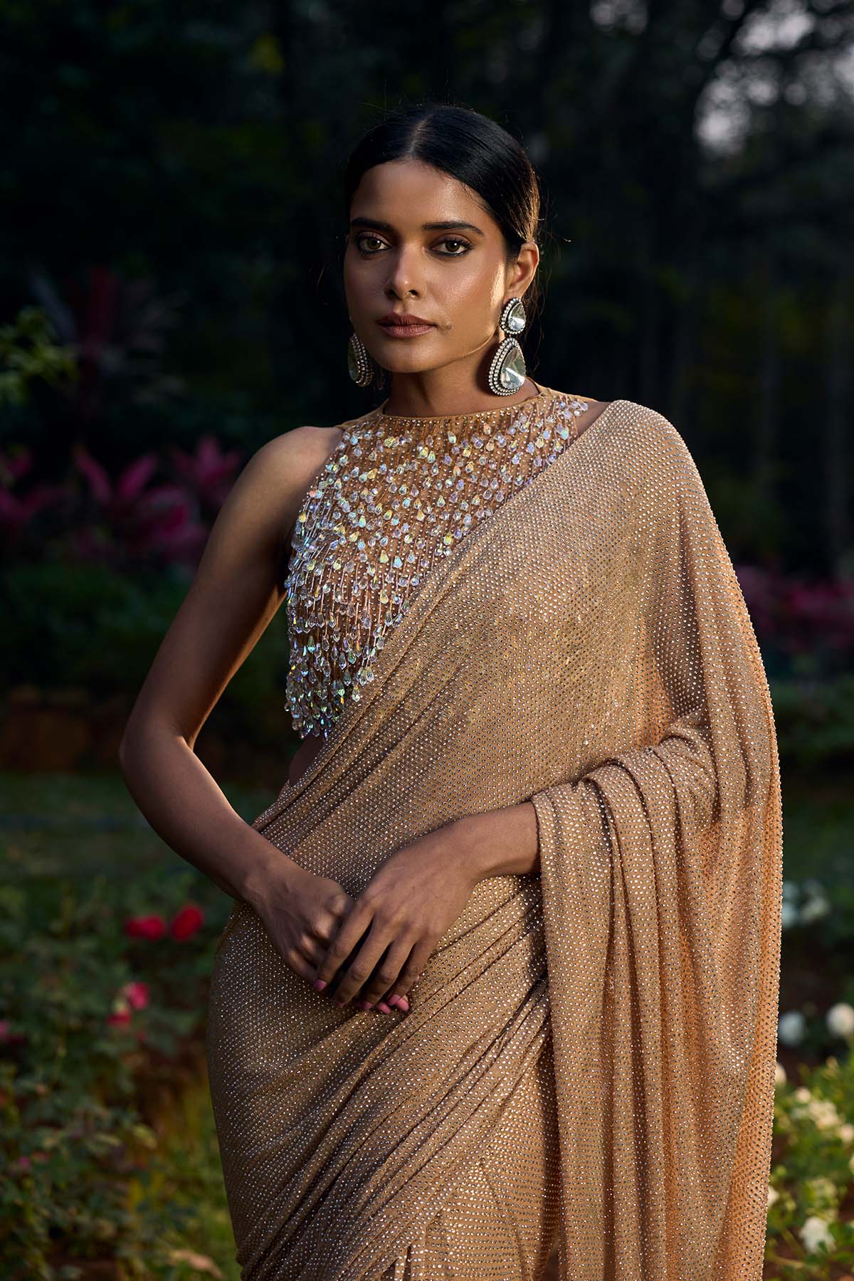 Kanak Tara Crystal Saree Set