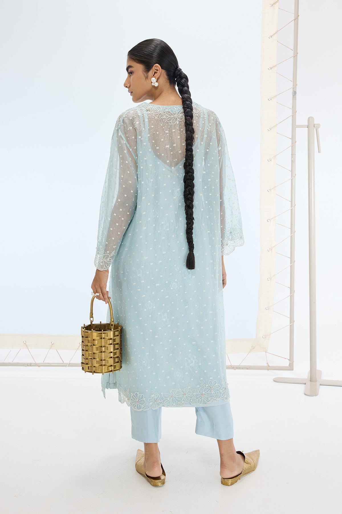 The Lily Kurta Set in Aqua Green