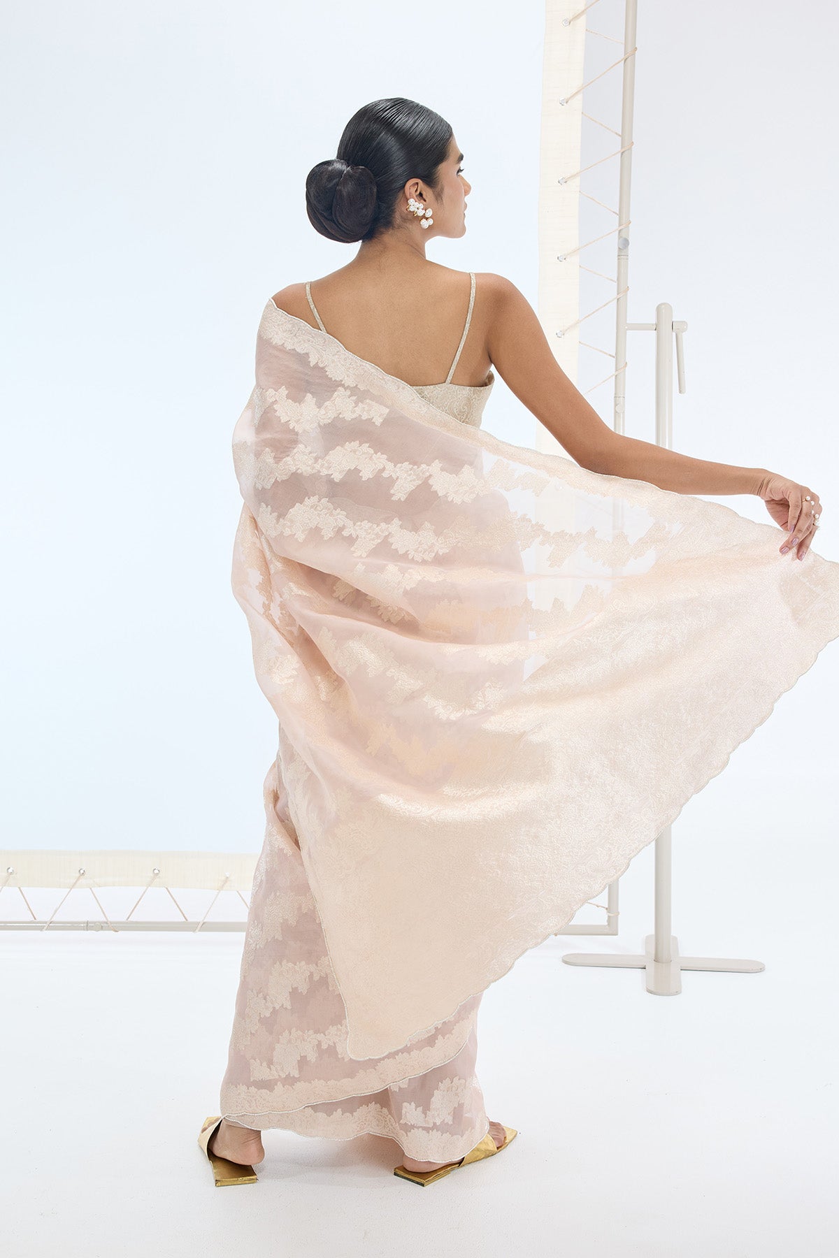 The Velma Saree in Peach