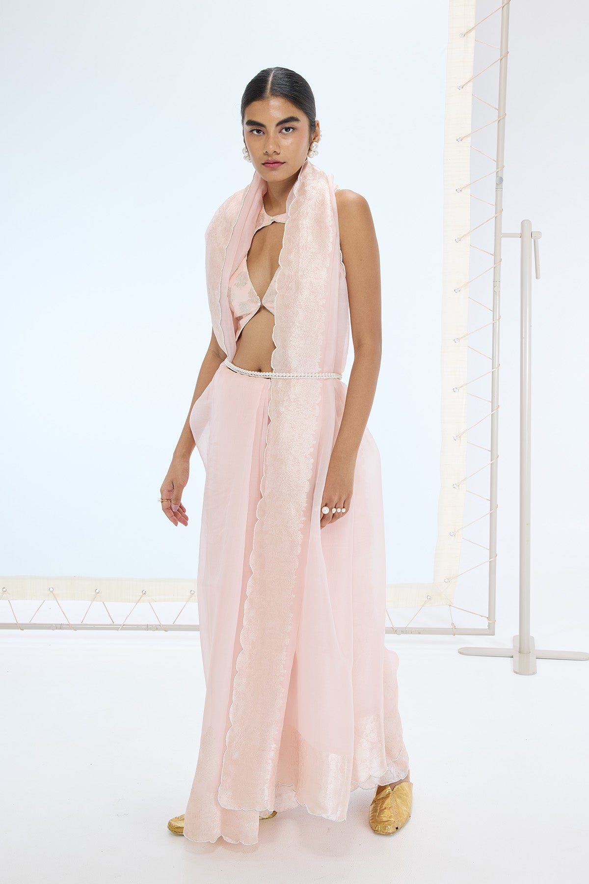 The Ella Saree in Peach