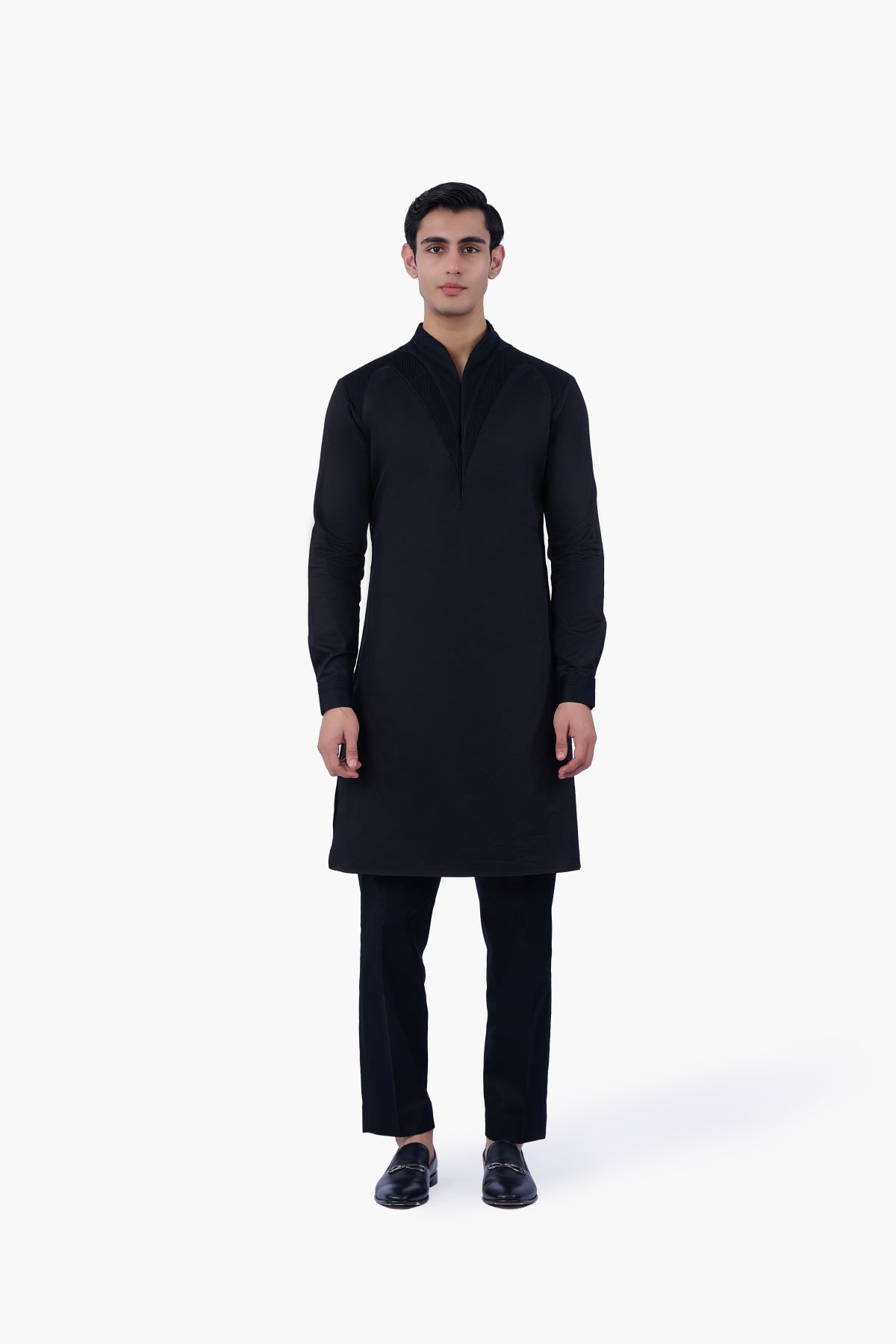 Noir Pintuck Kurta Set