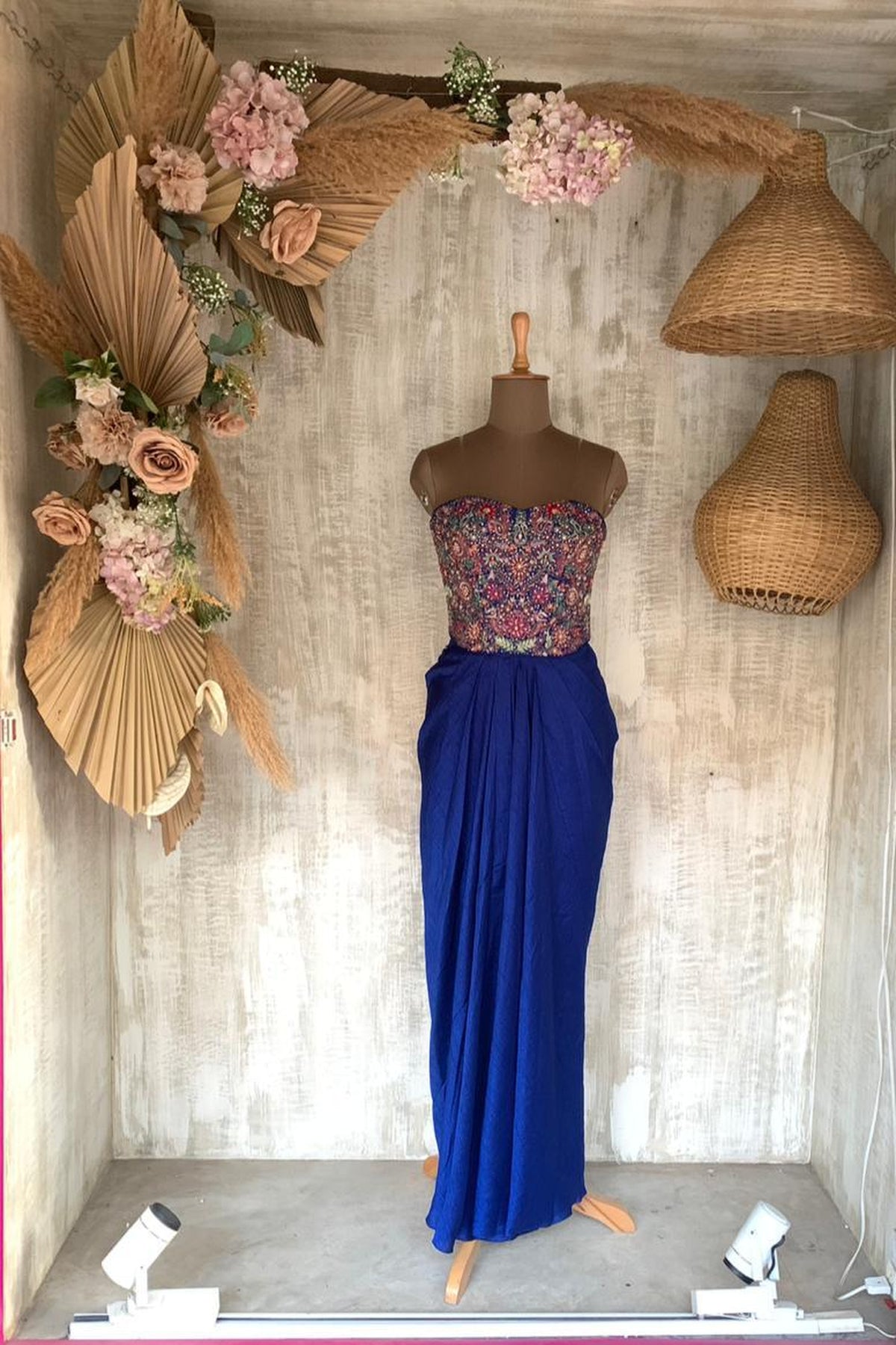 Blue Ebony Predrape Skirt - Ready To Ship