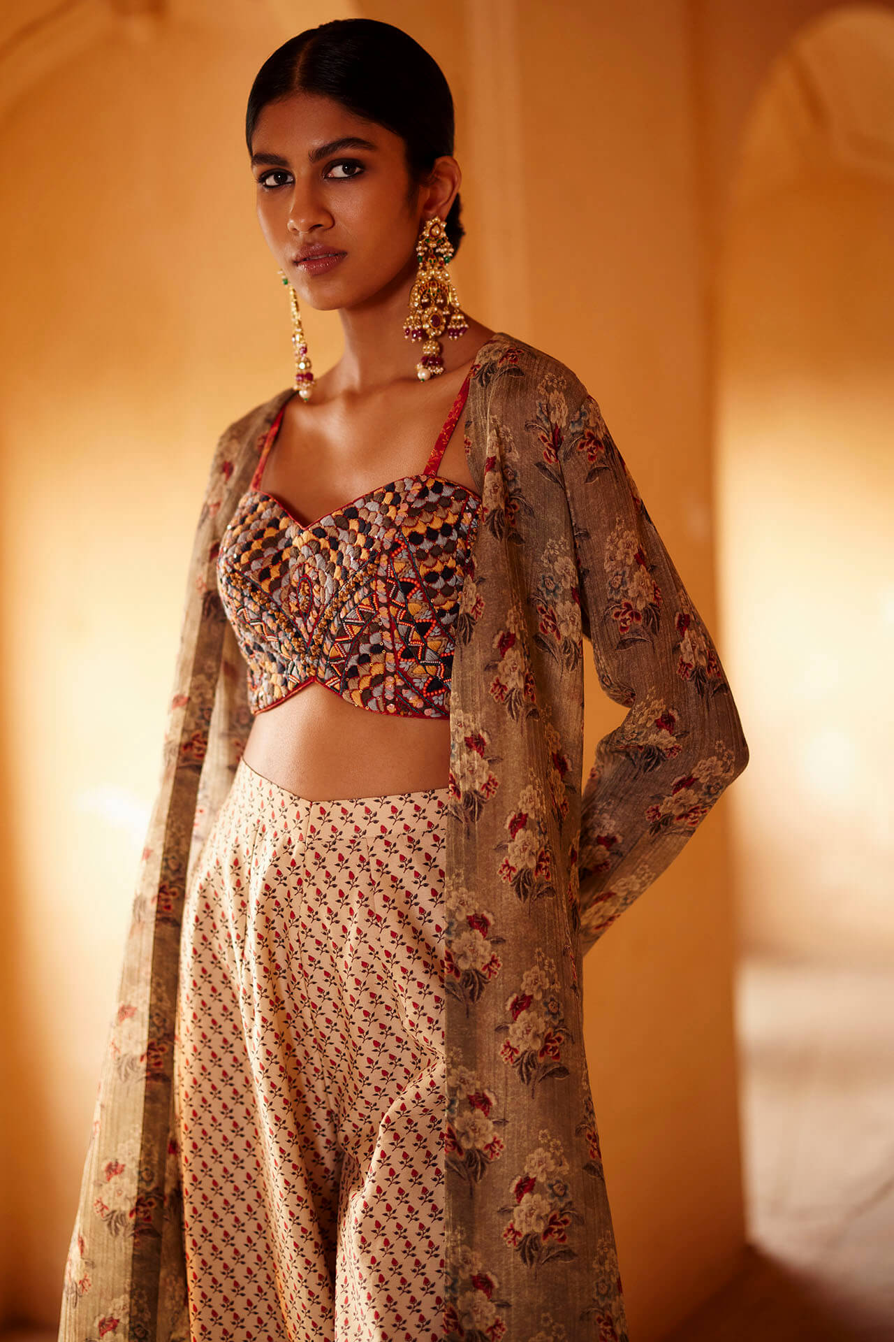 Deva Croptop Cape Set