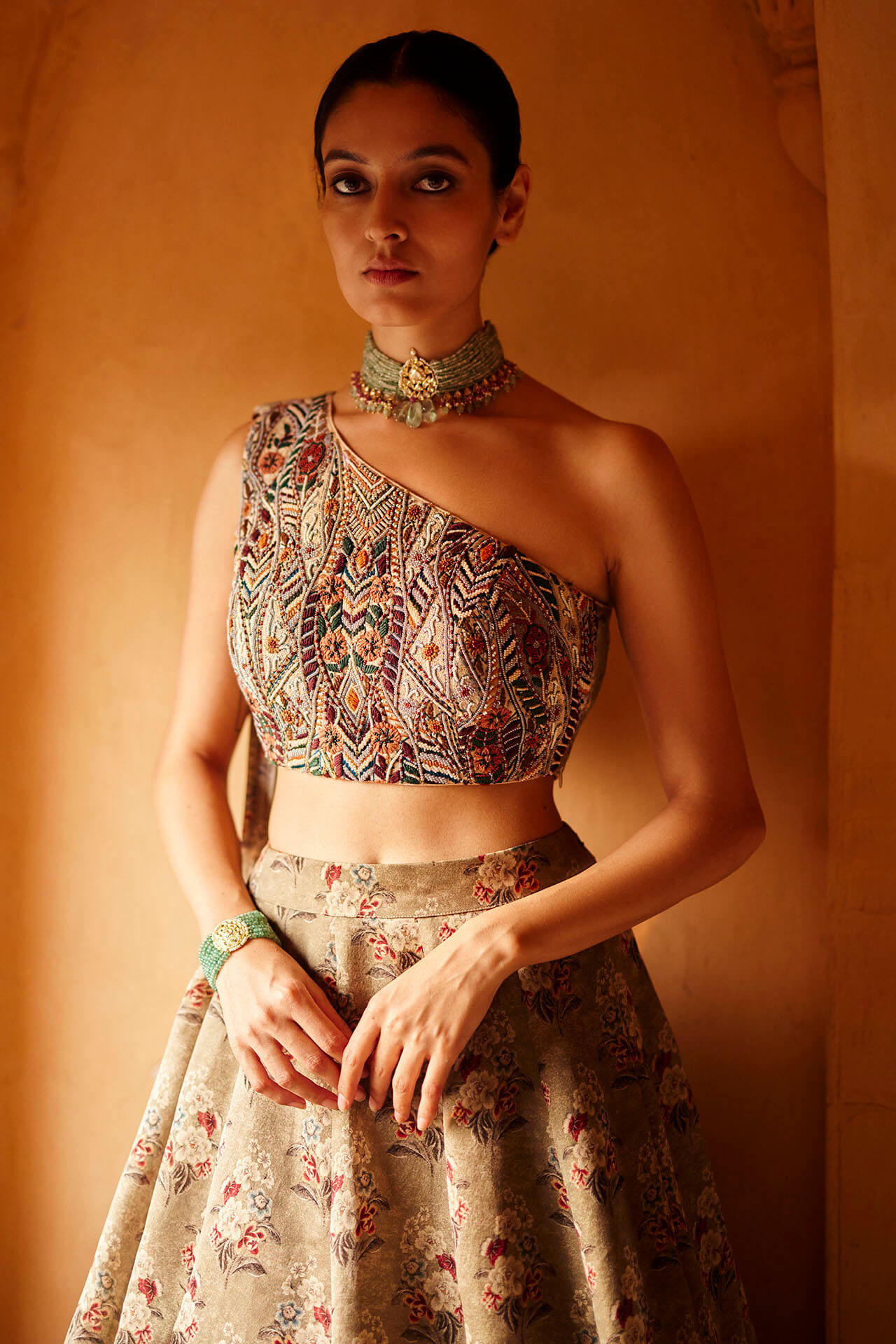 Deva One Shoulder Lehenga Set