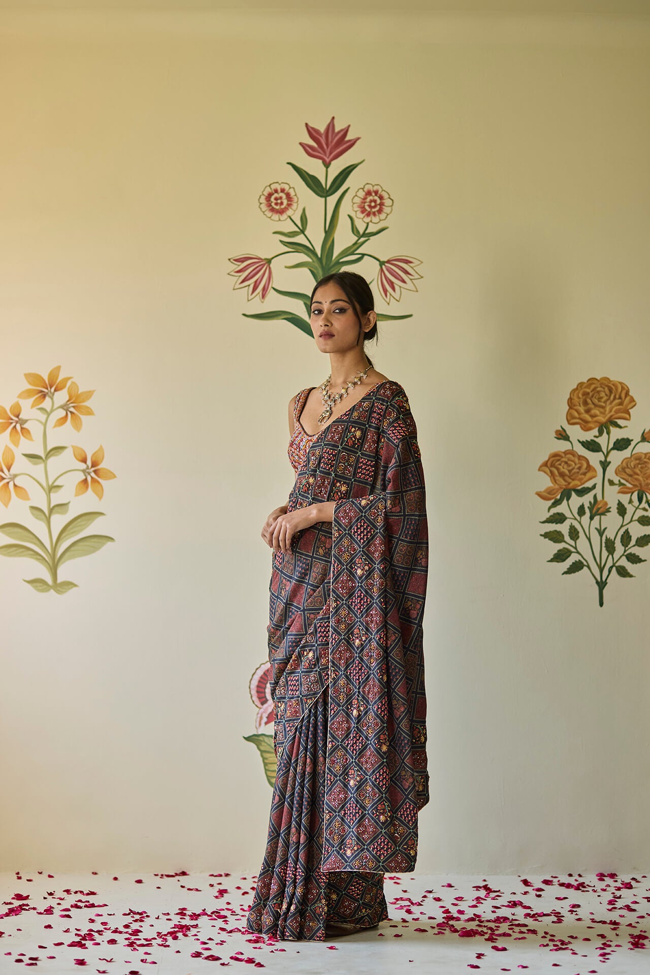 Black Beadwork Saree