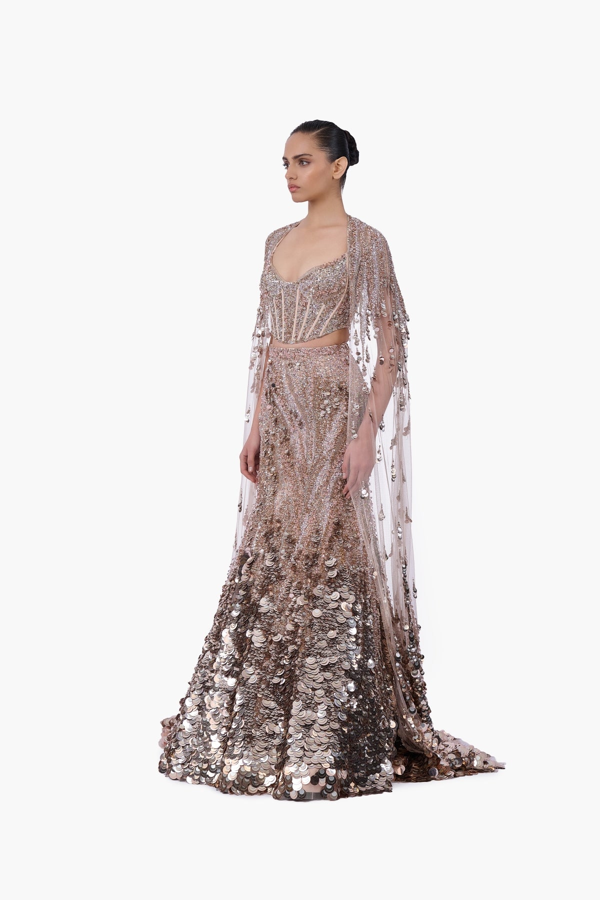 Crystallised Scale Lehenga