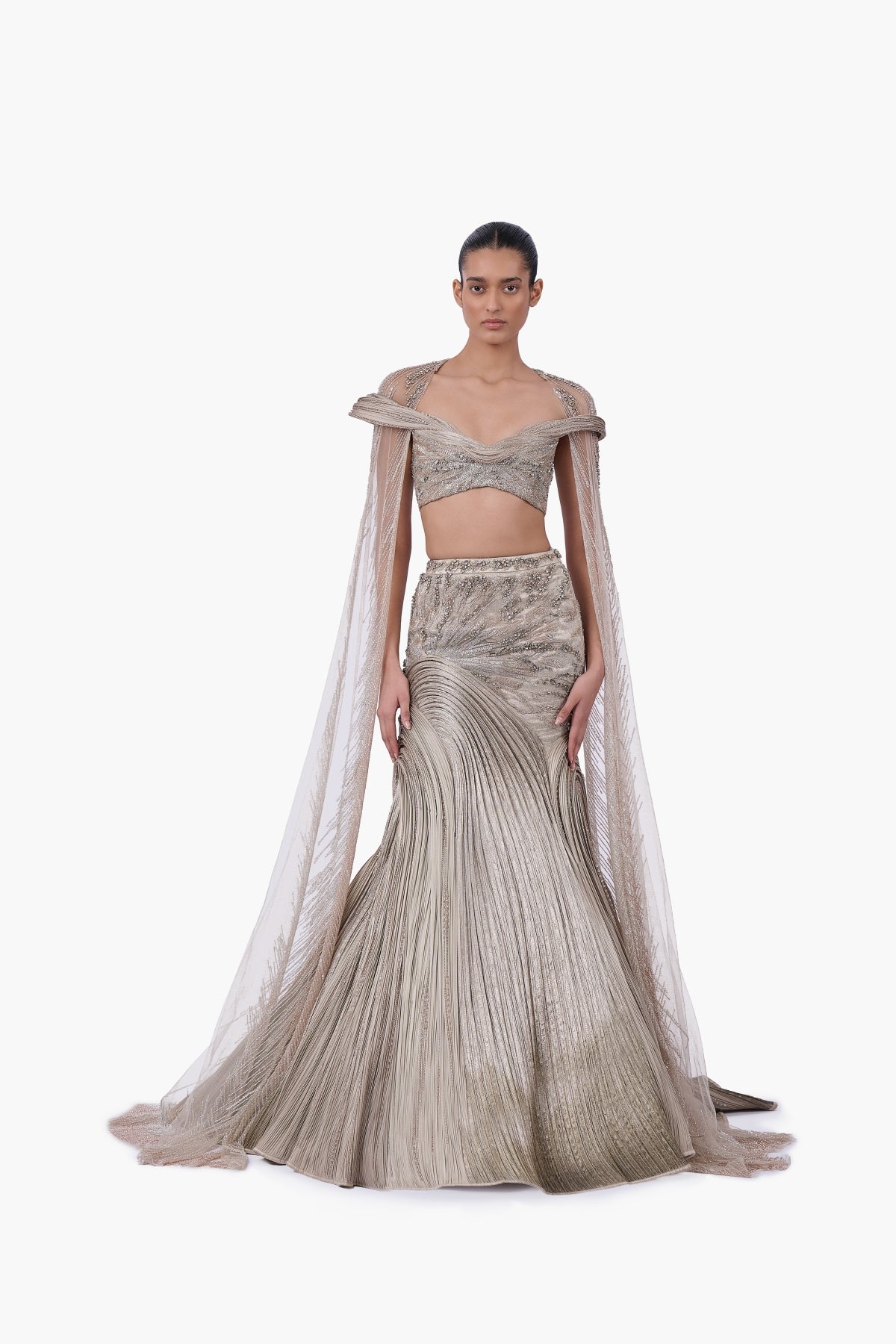 The Brocade Lehenga Set with Cape