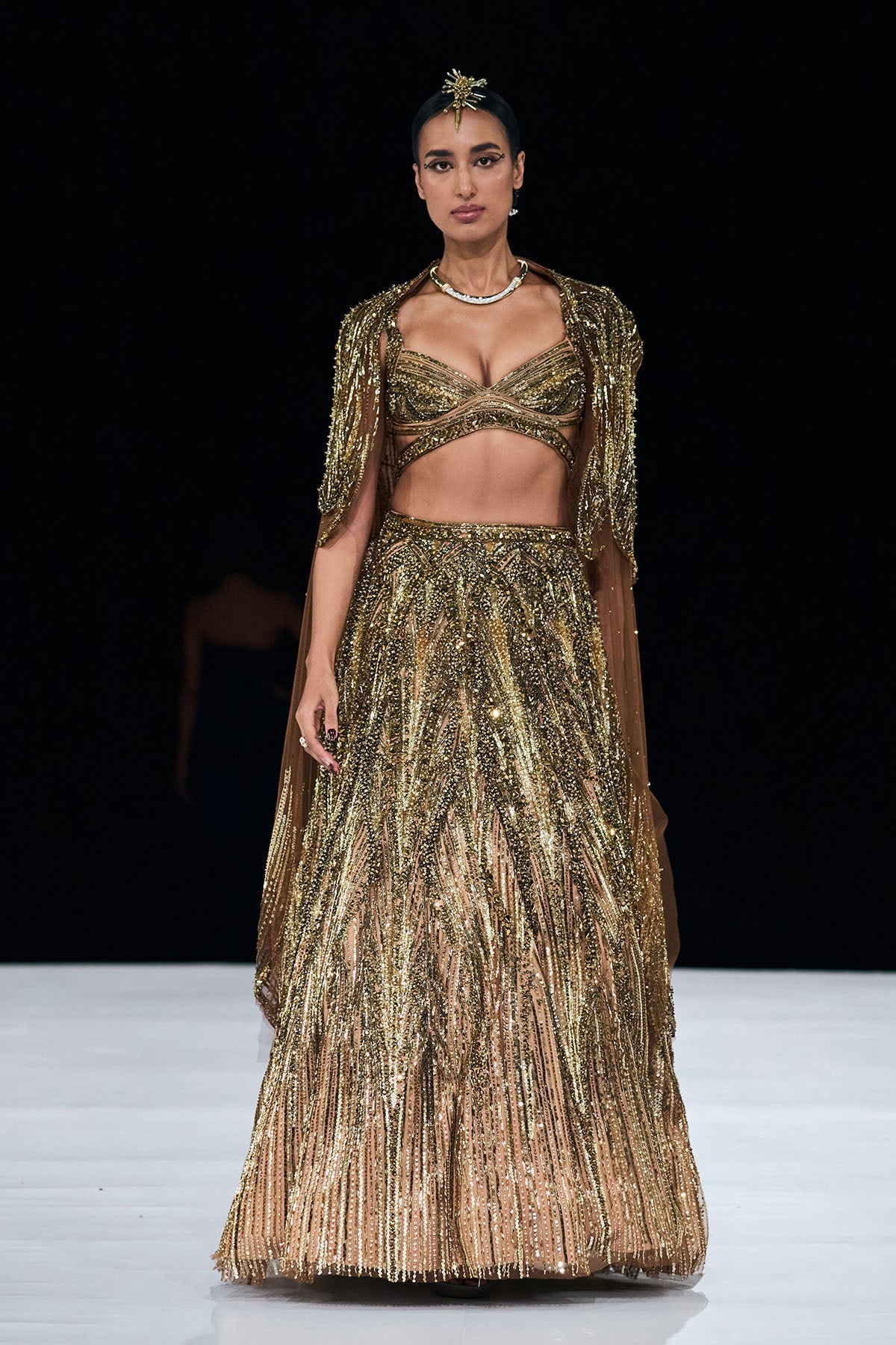 Gold Art Deco Lehenga