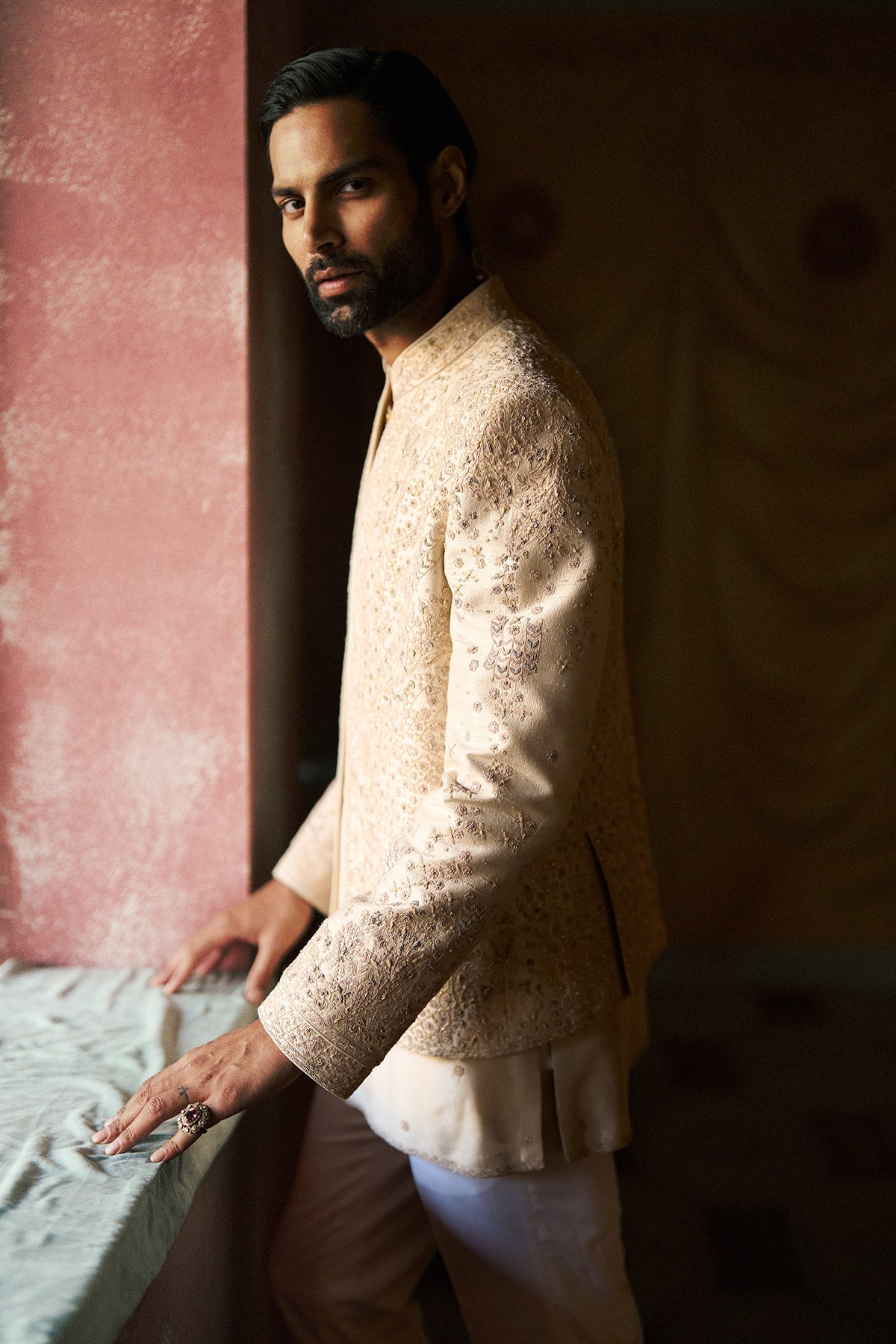 Dune Short Open Jacket, Kurta & Pant Set