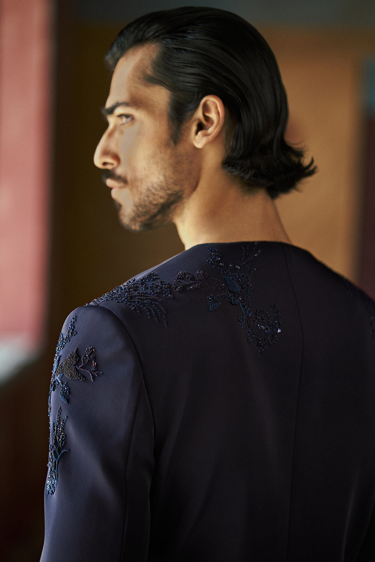 Neelvar Short Open Jacket, Shirt And Pant Set