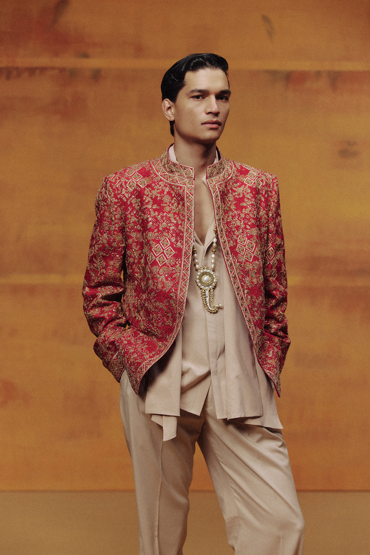 The Burnt Rose Open Jacket Set