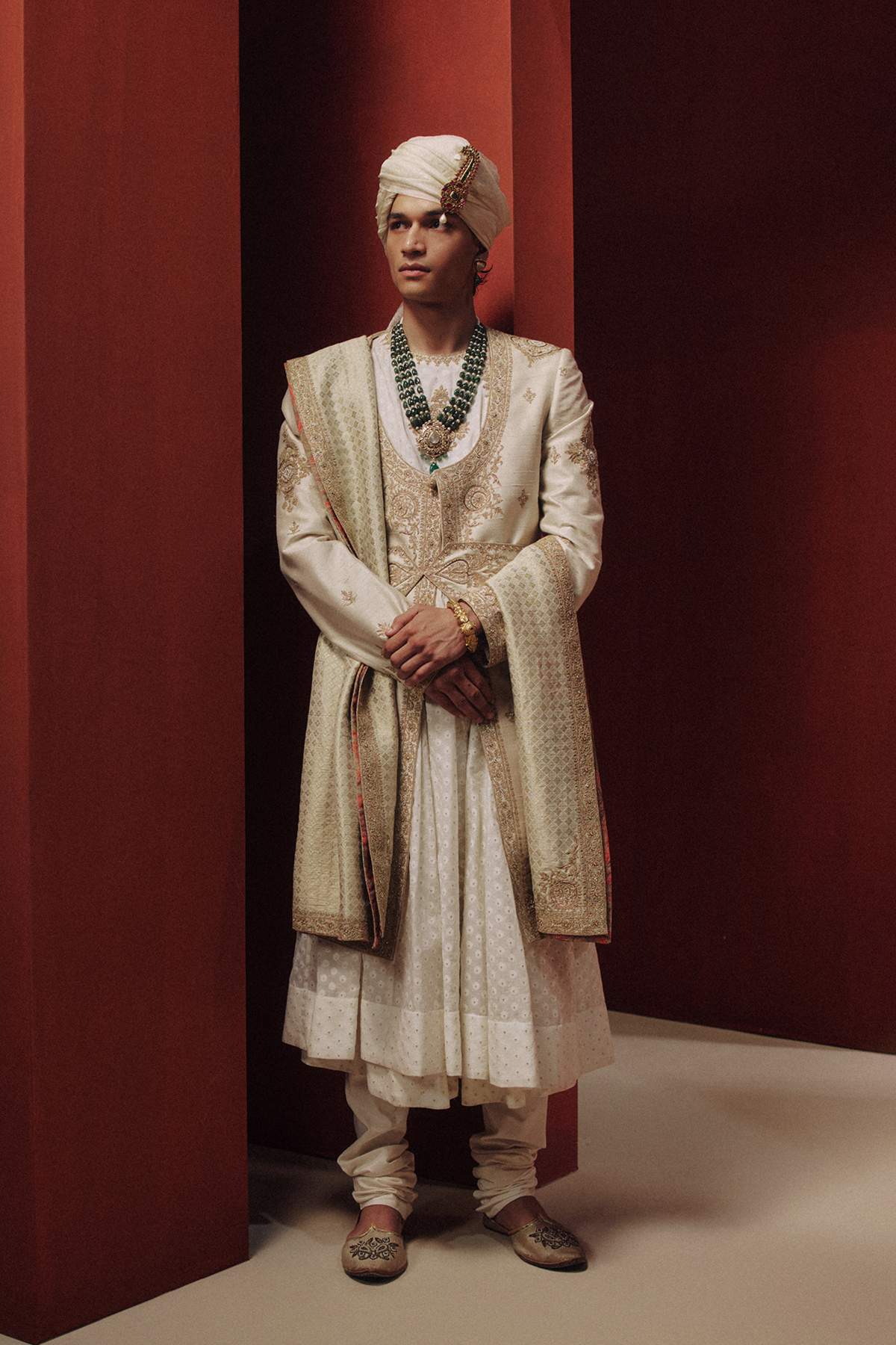 The Celestial CrÃ¨me Sherwani
