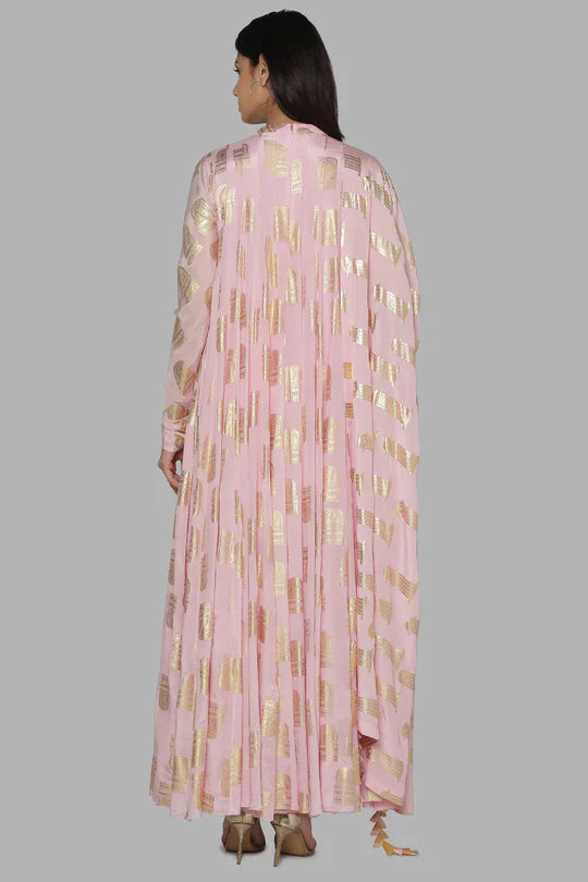 Light Pink Comb Anarkali Set