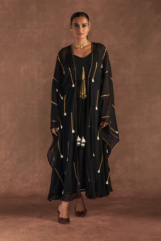 Black Irisbud Kurta Dress