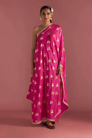 One Shoulder Rani Pink Gown - Ready To Ship