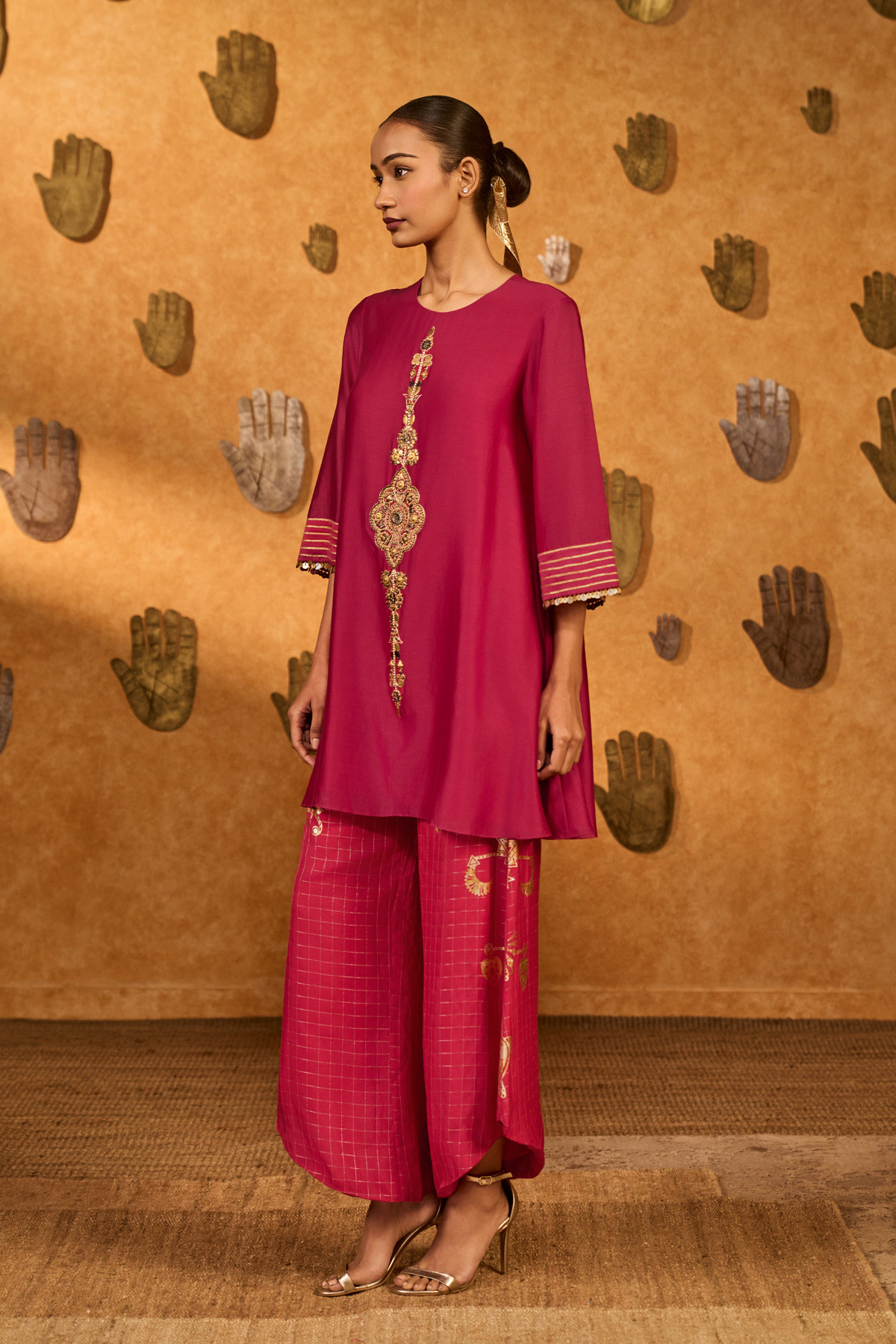 Raspberry Winddrop Kurta Set
