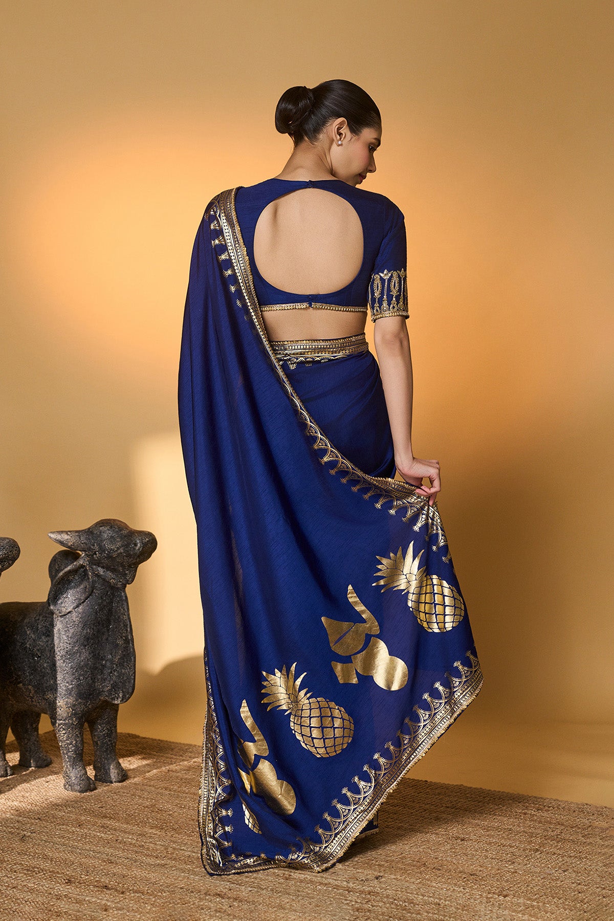 Navy Blue Amber Arches Saree