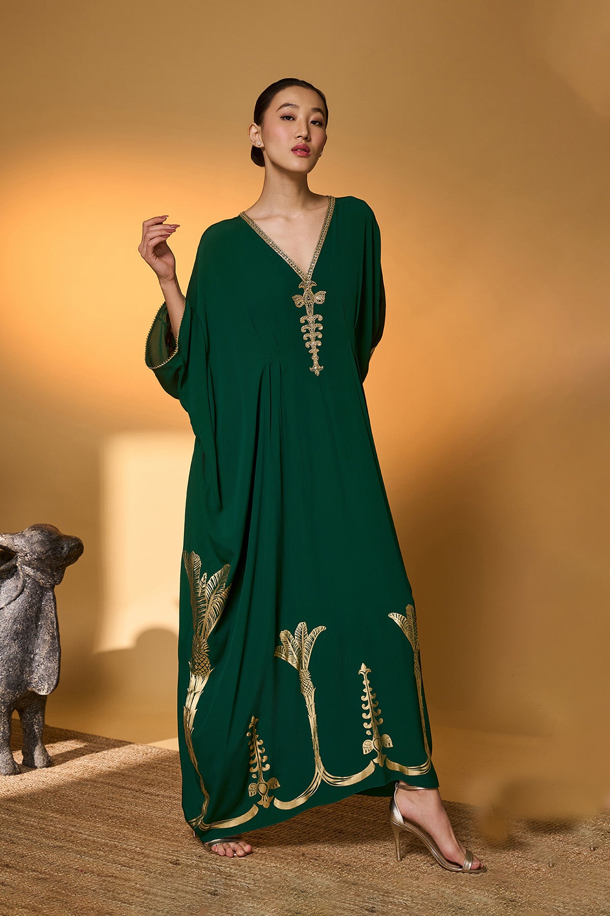 Green Palm Tress Kaftan