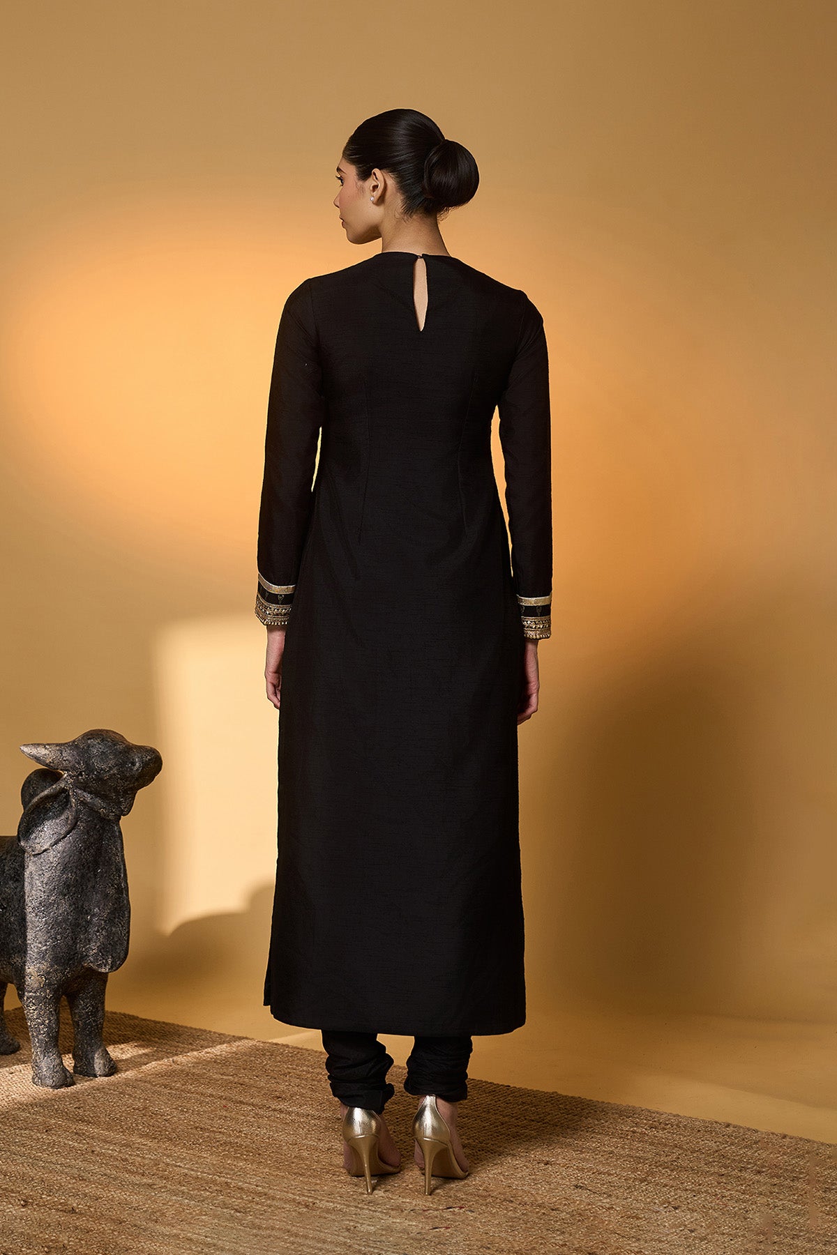 Black Khidki Kurta Set