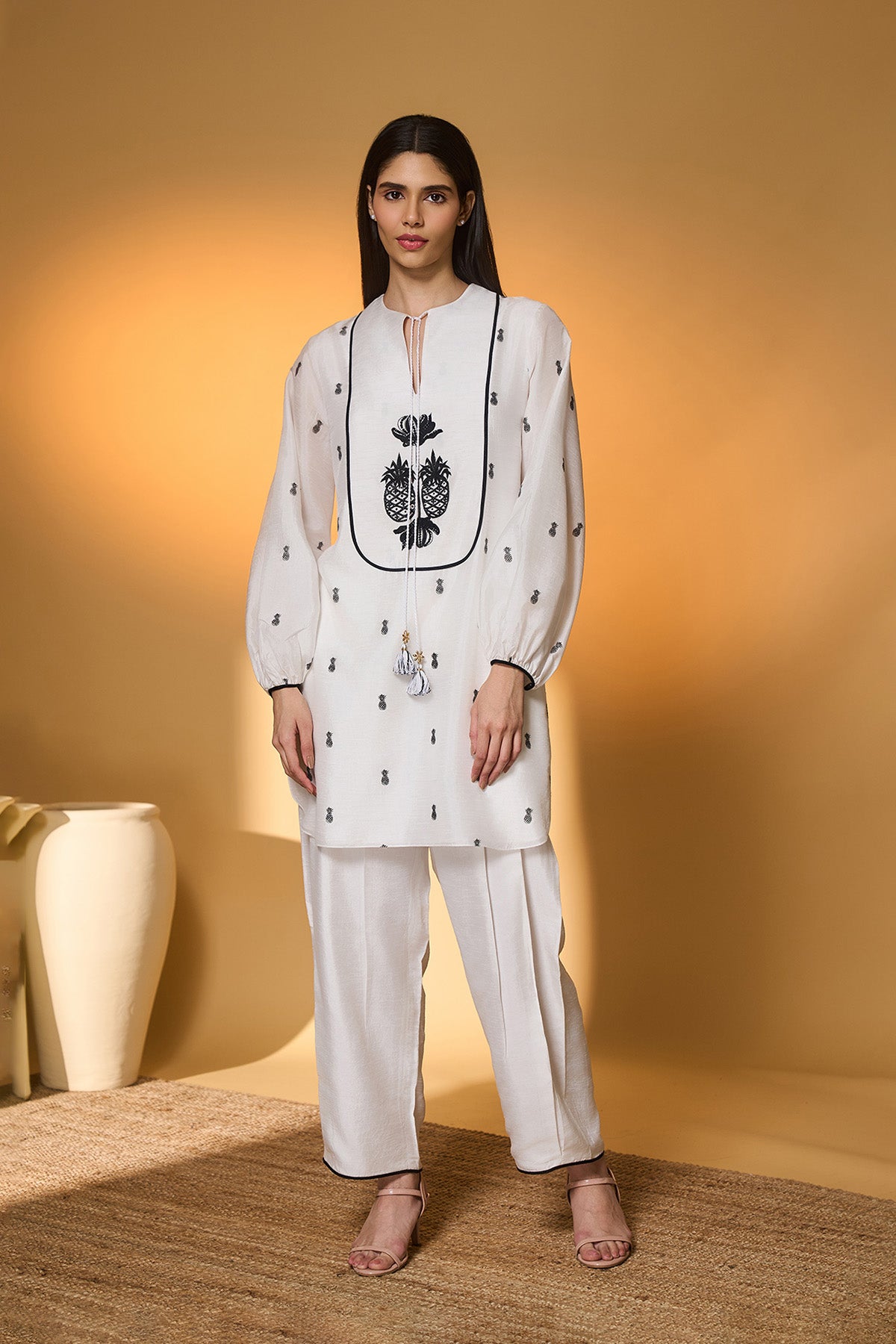 Ivory Pine-Code Kurta Set