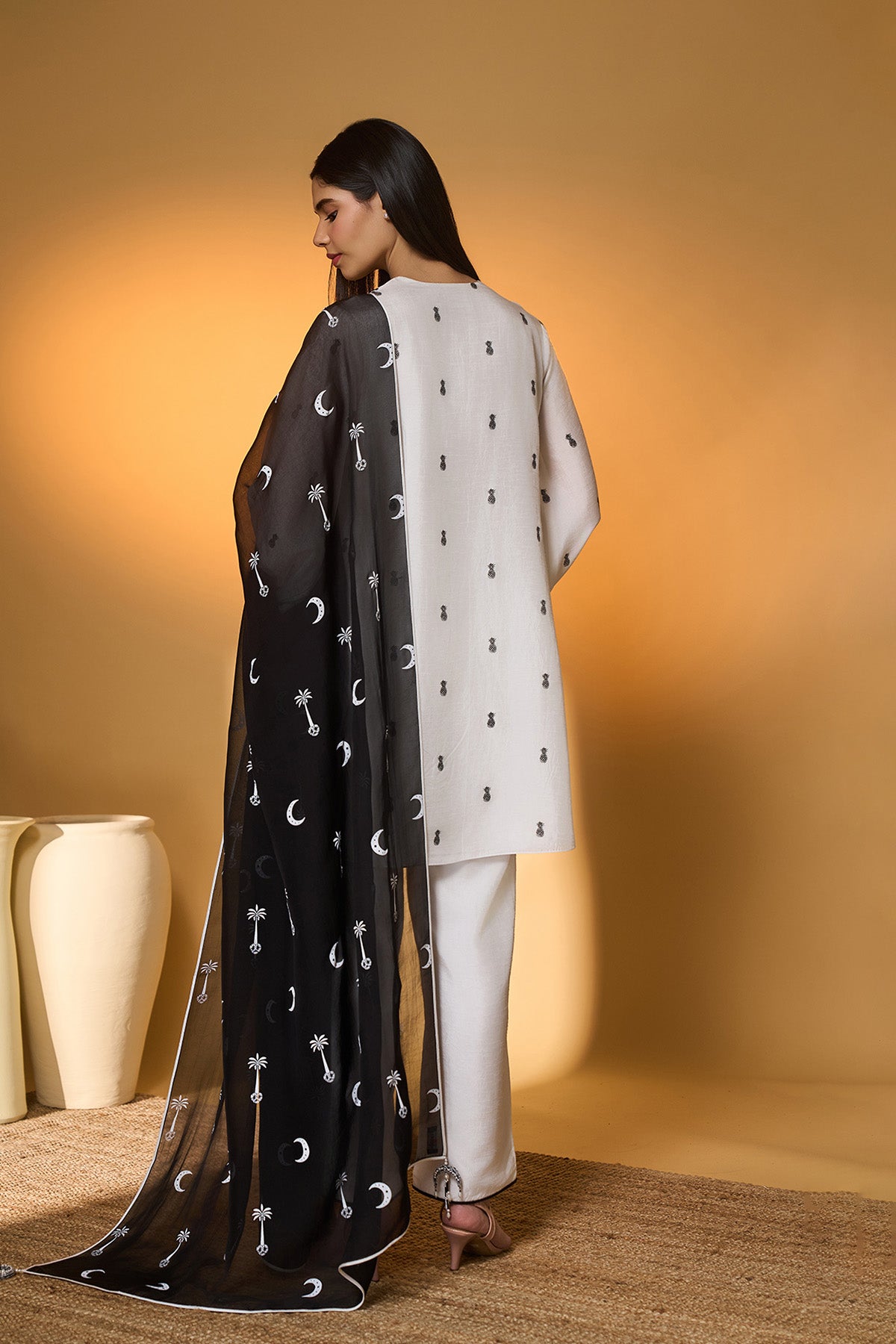 Ivory Pine-Code Kurta Set