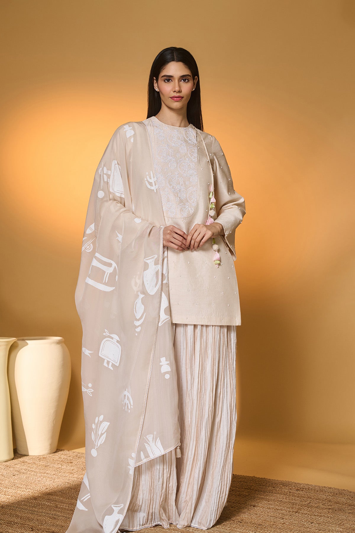 Rose Blushing Sharara Set