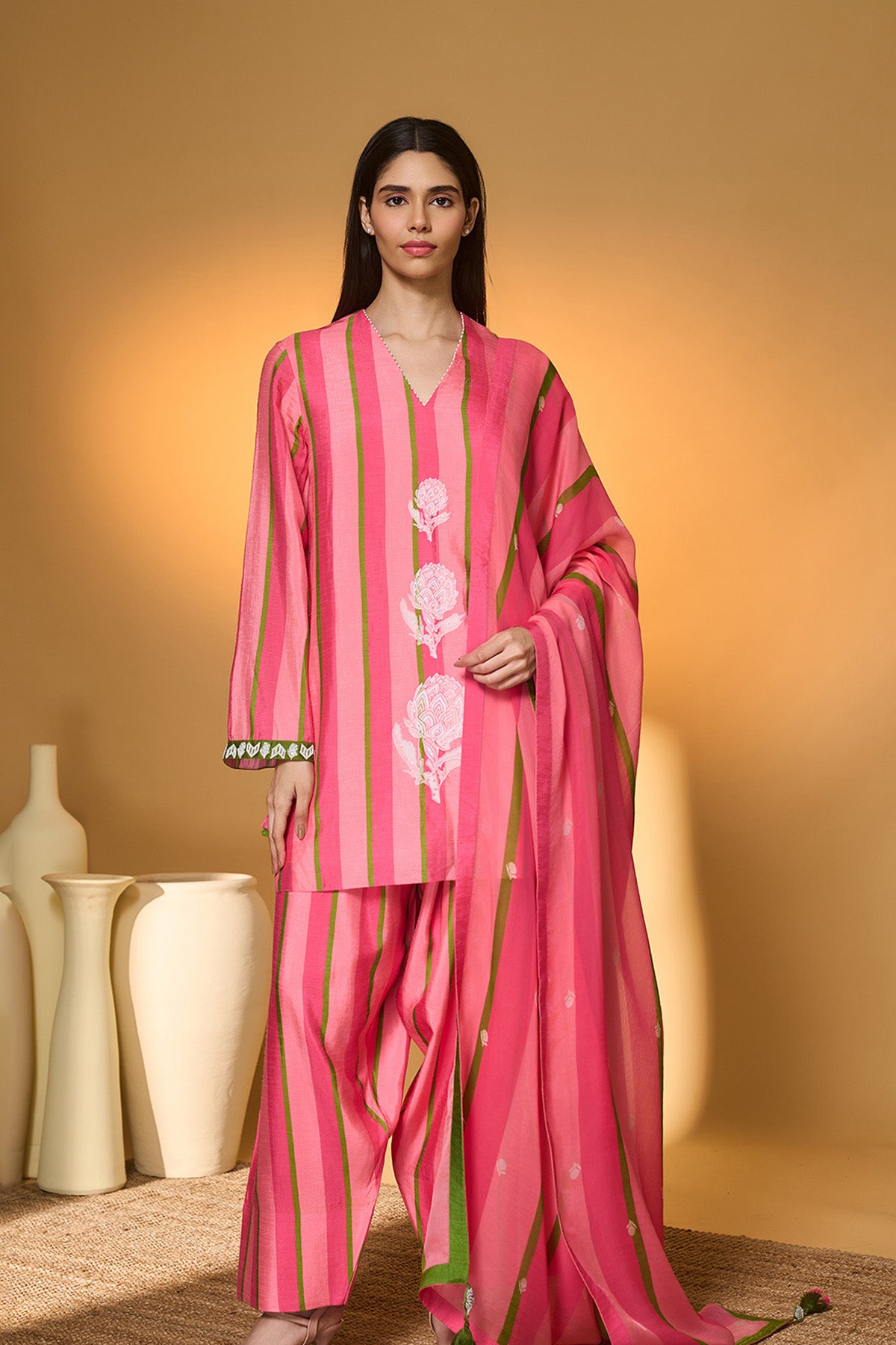 Sunset Sorbet Striped Kurta Set