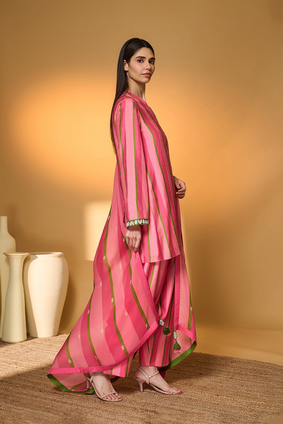 Sunset Sorbet Striped Kurta Set