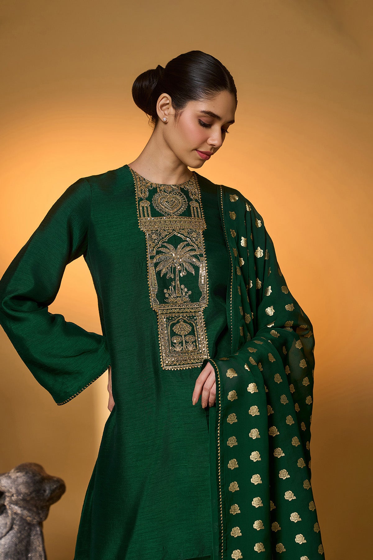 Bottle Green Kurta Set