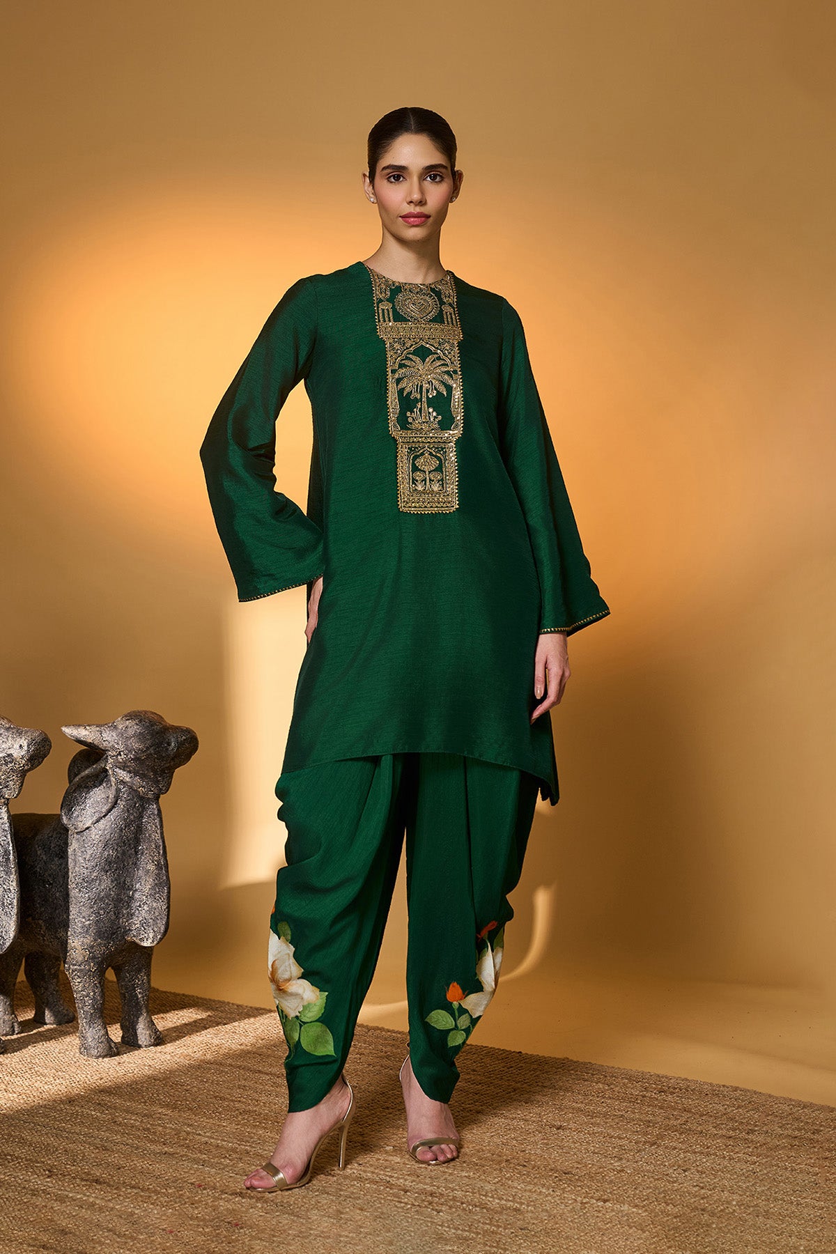 Bottle Green Kurta Set