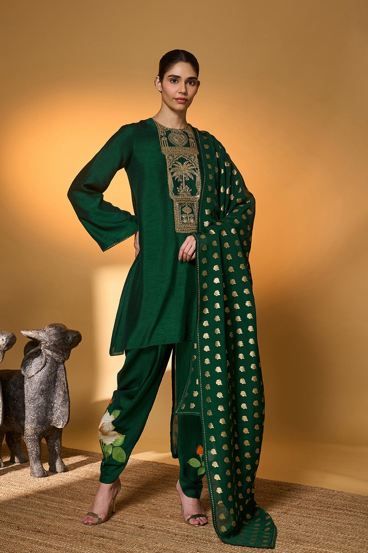 Bottle Green Kurta Set