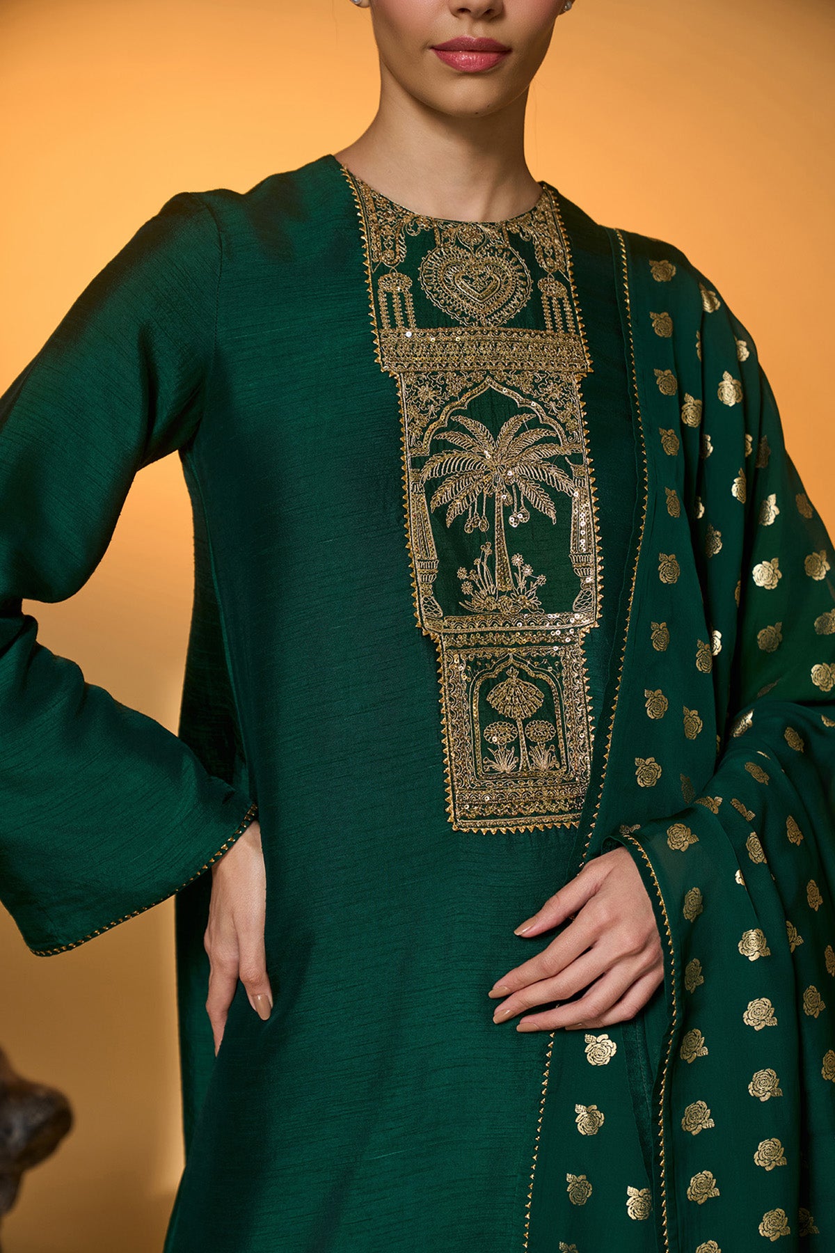 Bottle Green Kurta Set