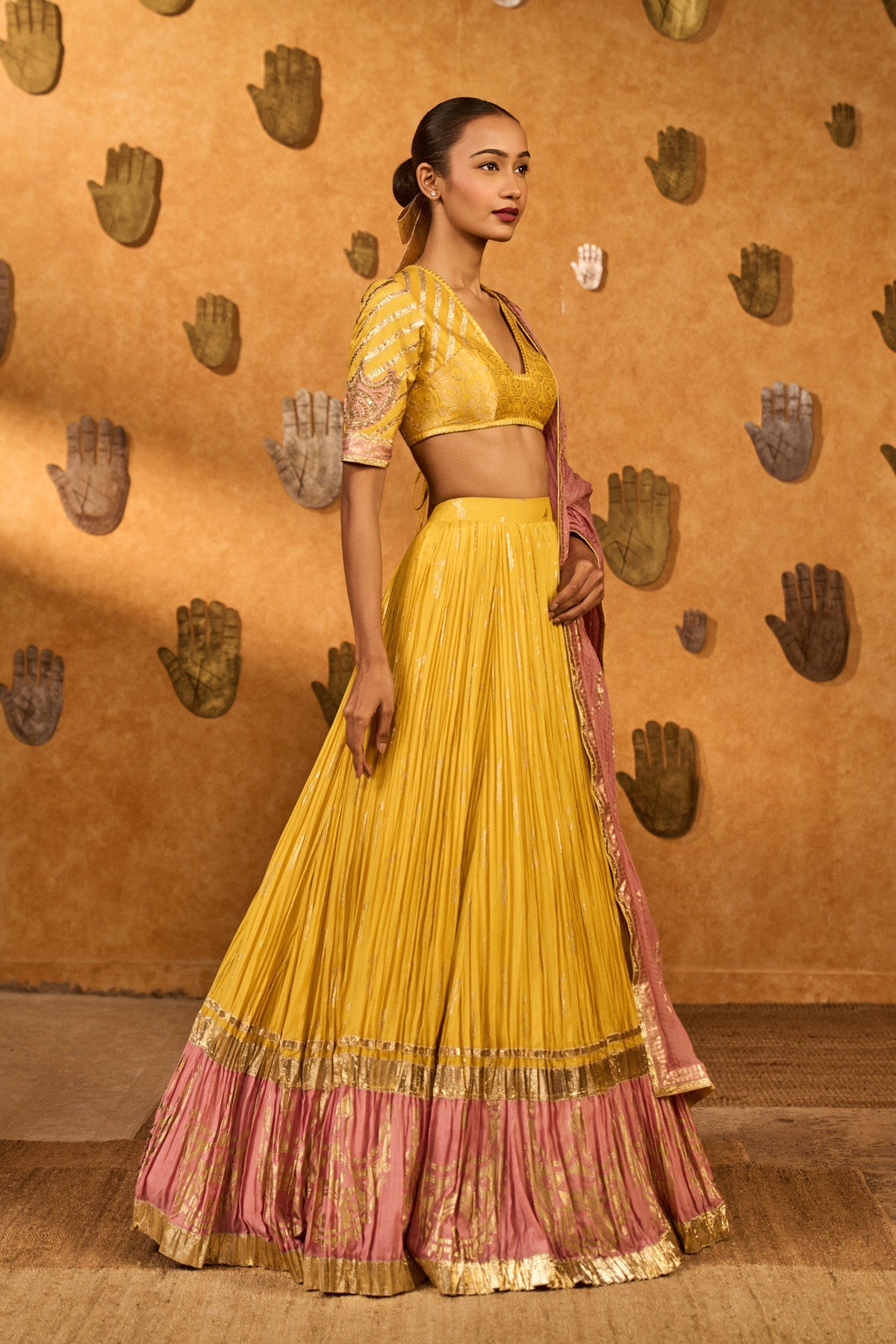 Spiced Ochre Lunar Lehenga