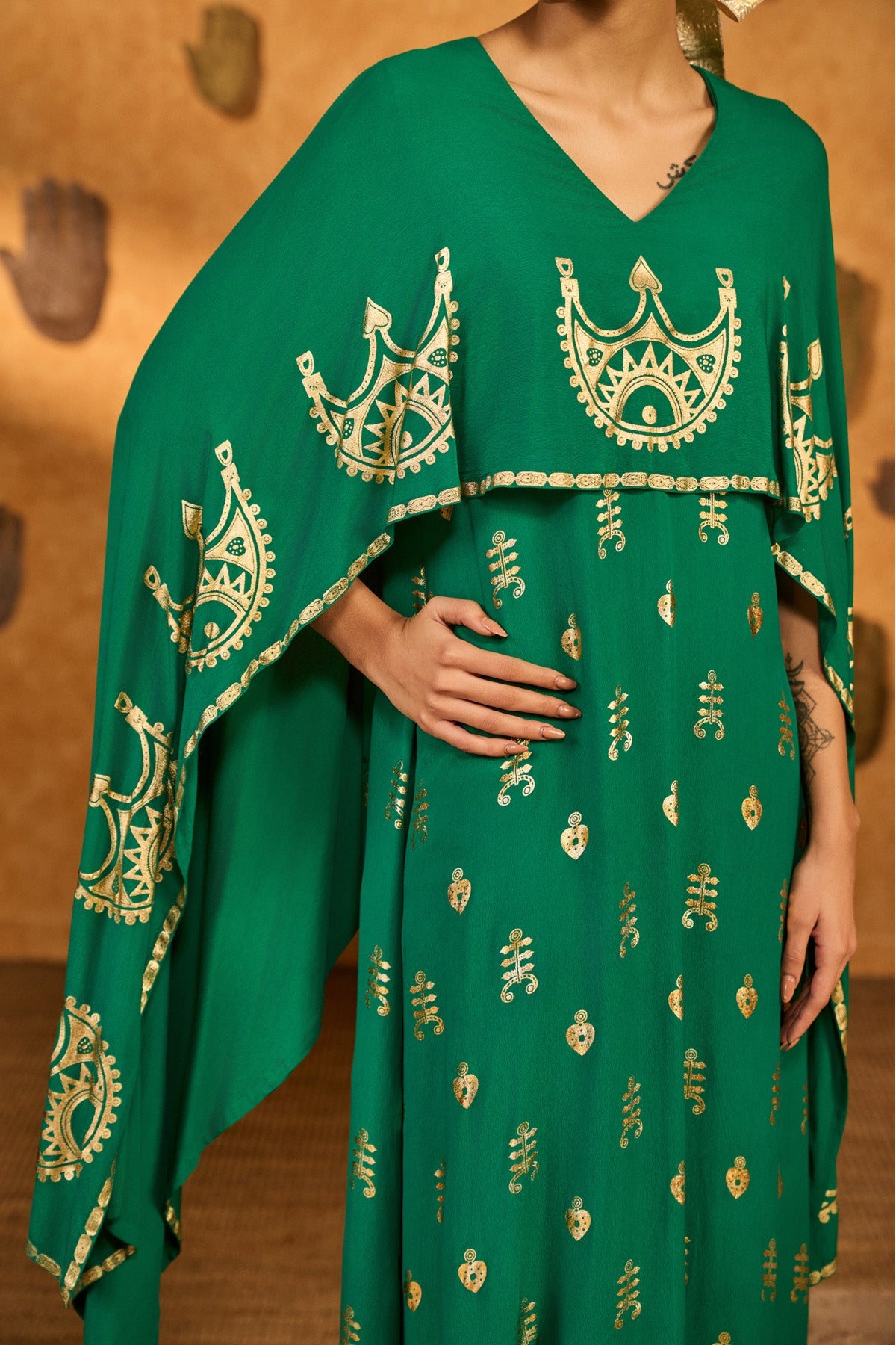 Green Lunar Crown Kaftan