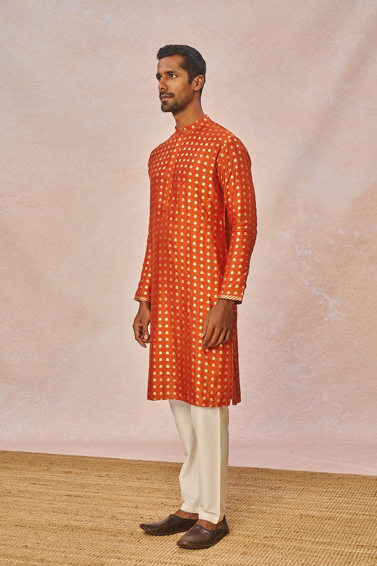 Rust Palmscape Kurta Set