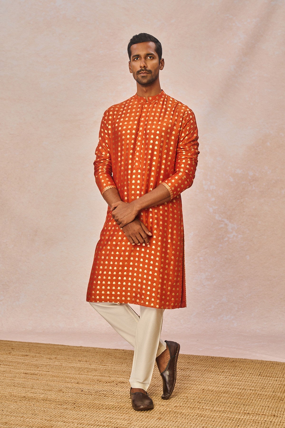 Rust Palmscape Kurta Set