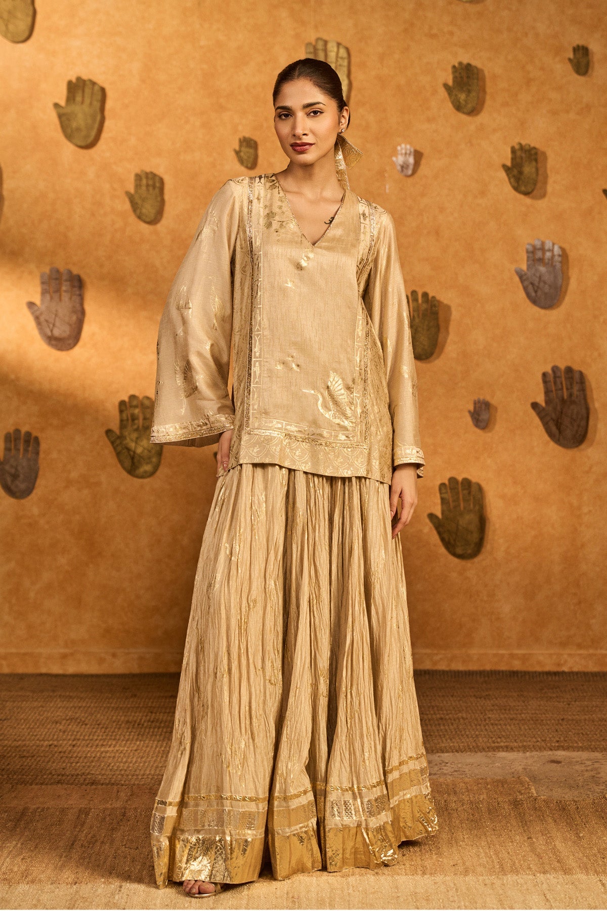 Oatmeal Crane Dawn Skirt Set