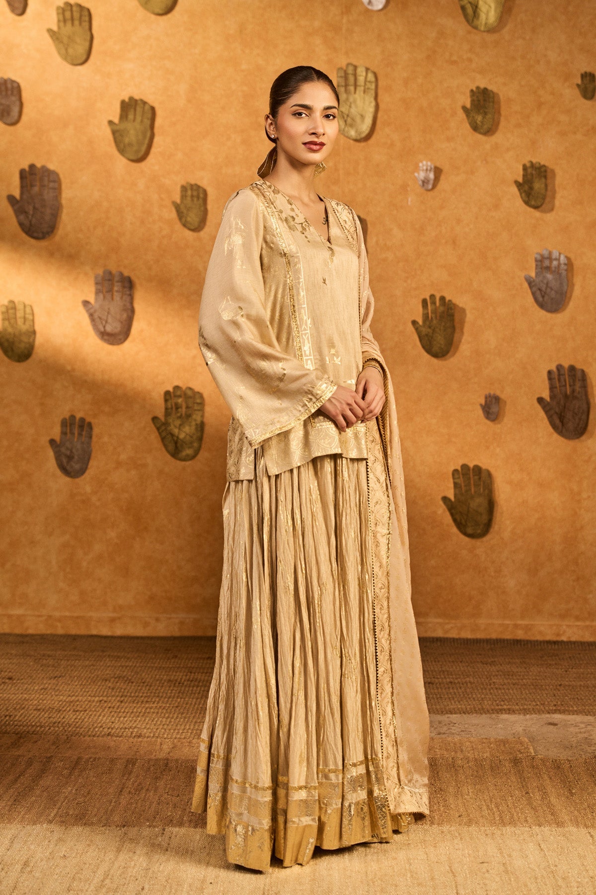 Oatmeal Crane Dawn Skirt Set