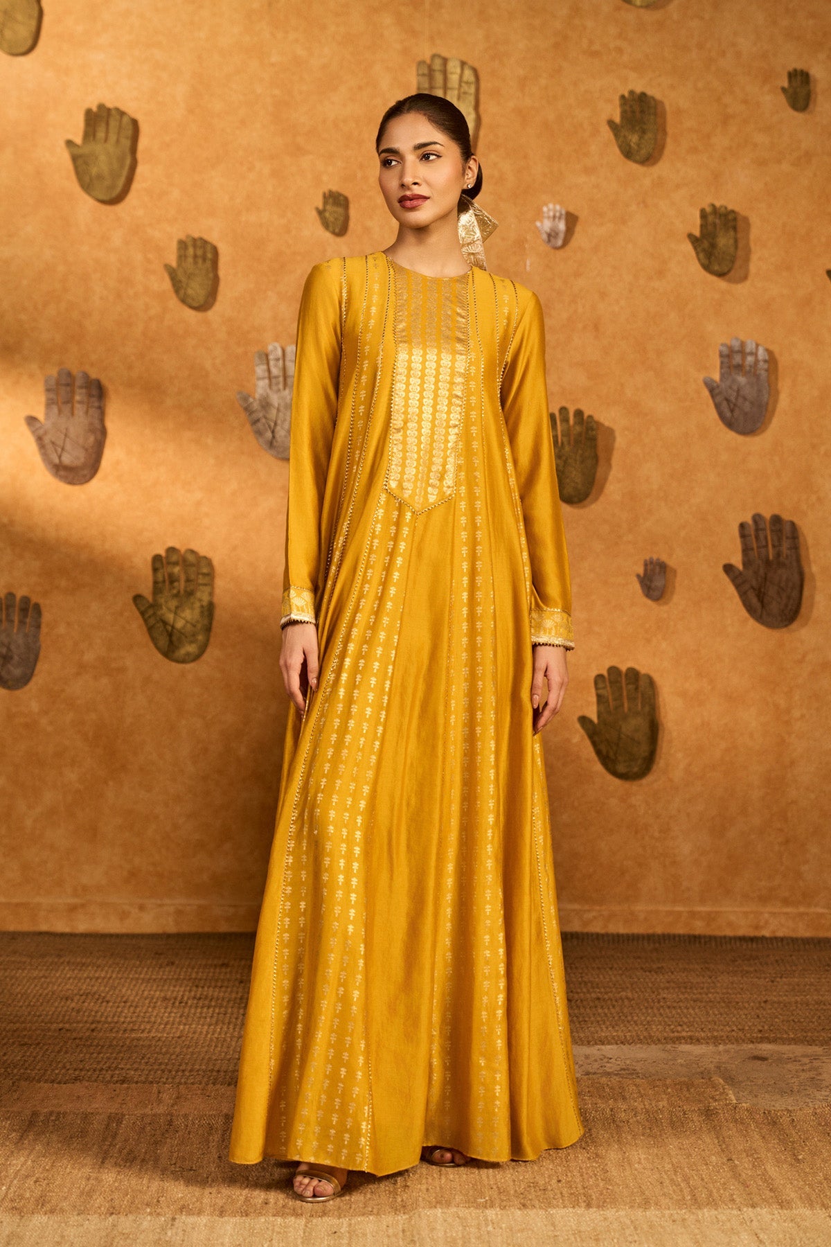 Ochre Snow Light Anarkali Set