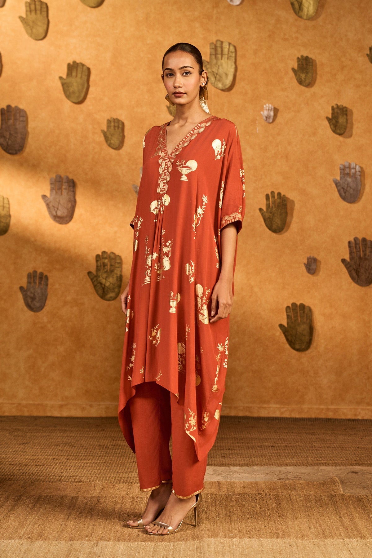 Rust Moon Garden Kurta Set