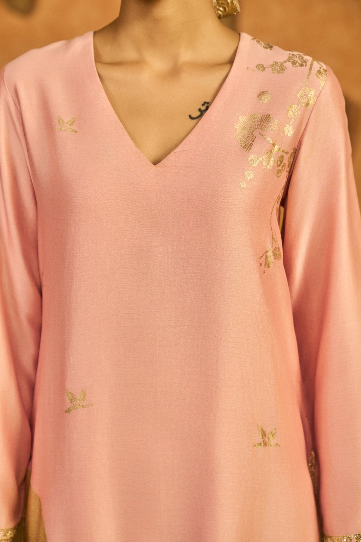 Babypink Crane Dawn Kurta Set