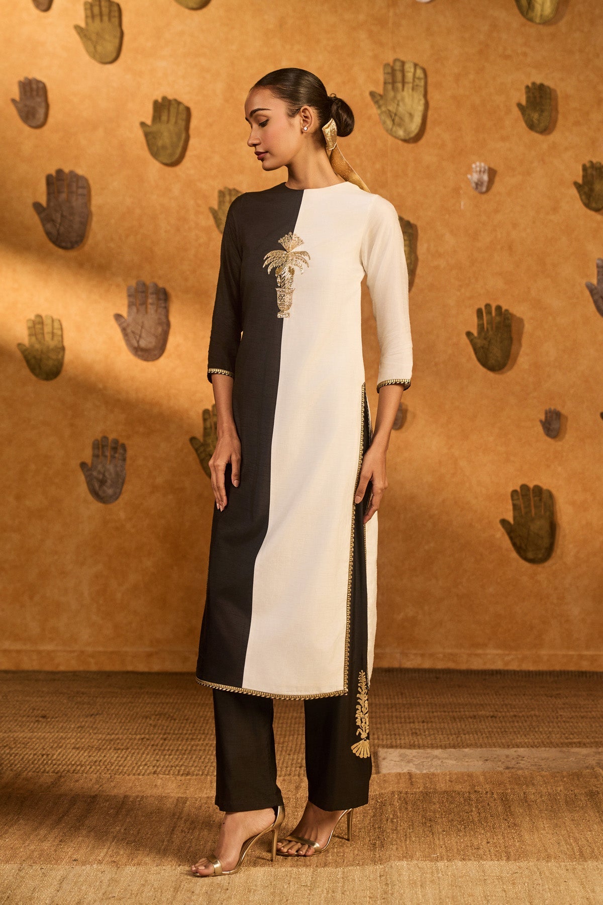 Black Ying Yang Kurta Set